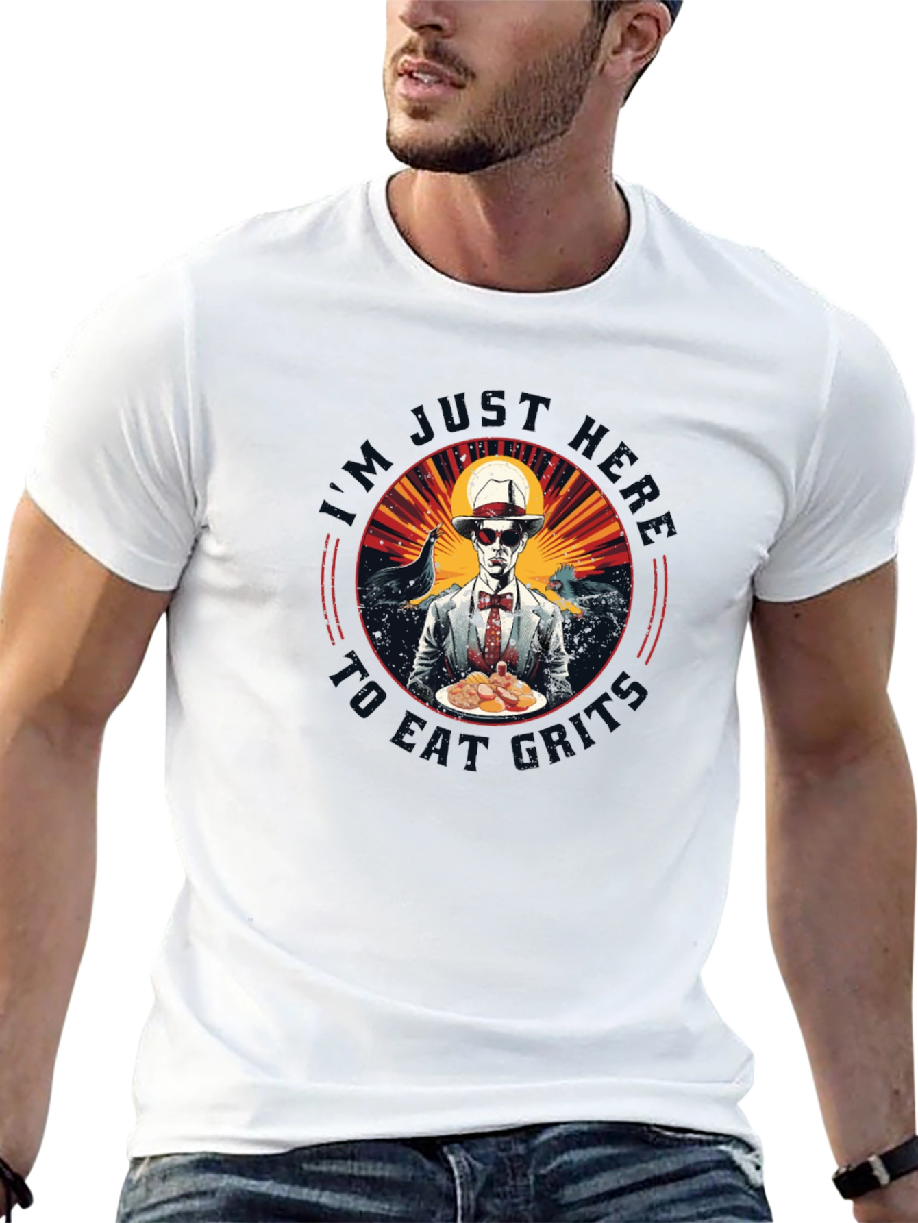 Black I'm Just Here To Eat Oysters T-Shirt view 13