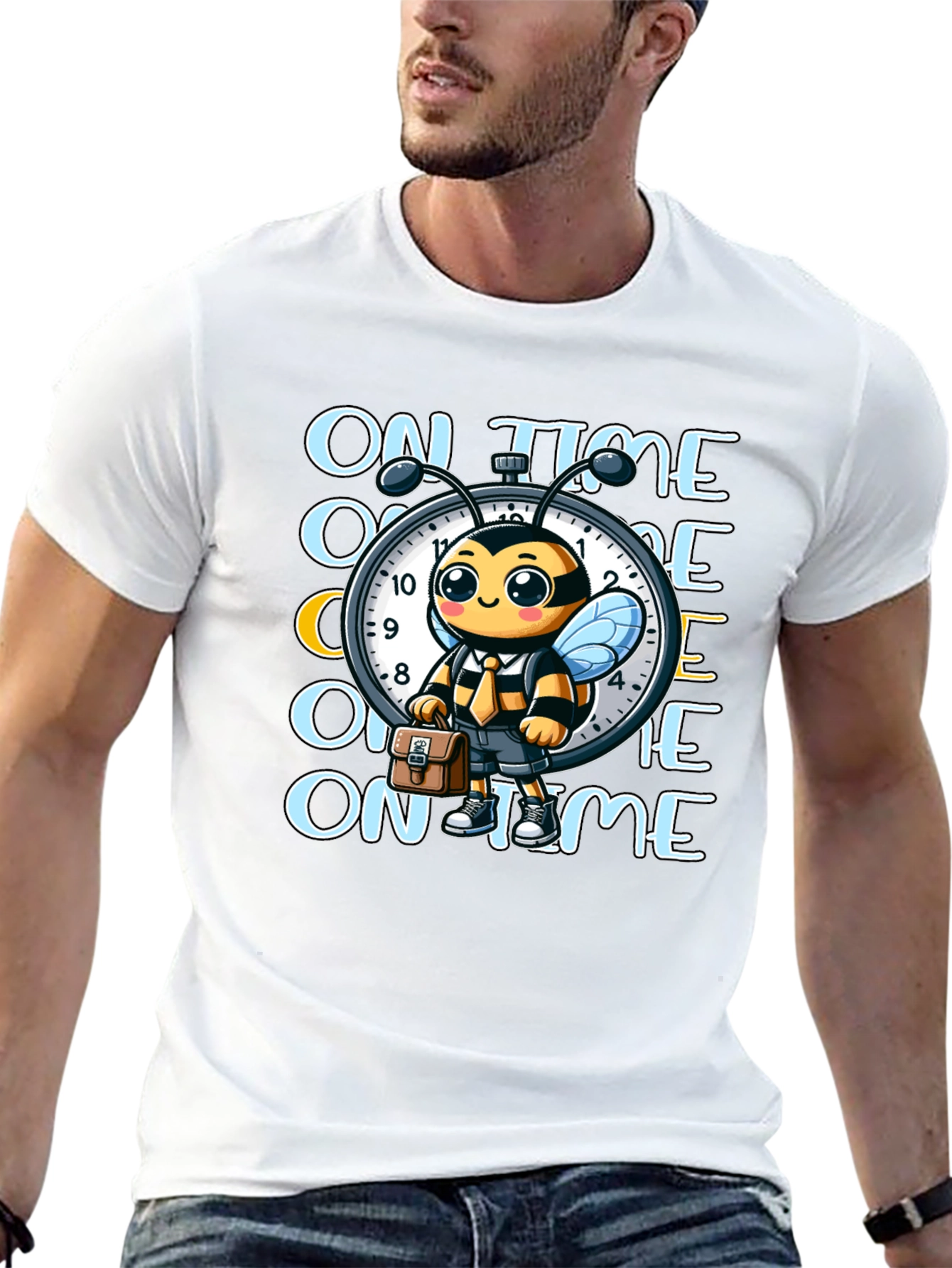 Black On Time Bee Graphic Tee view 13
