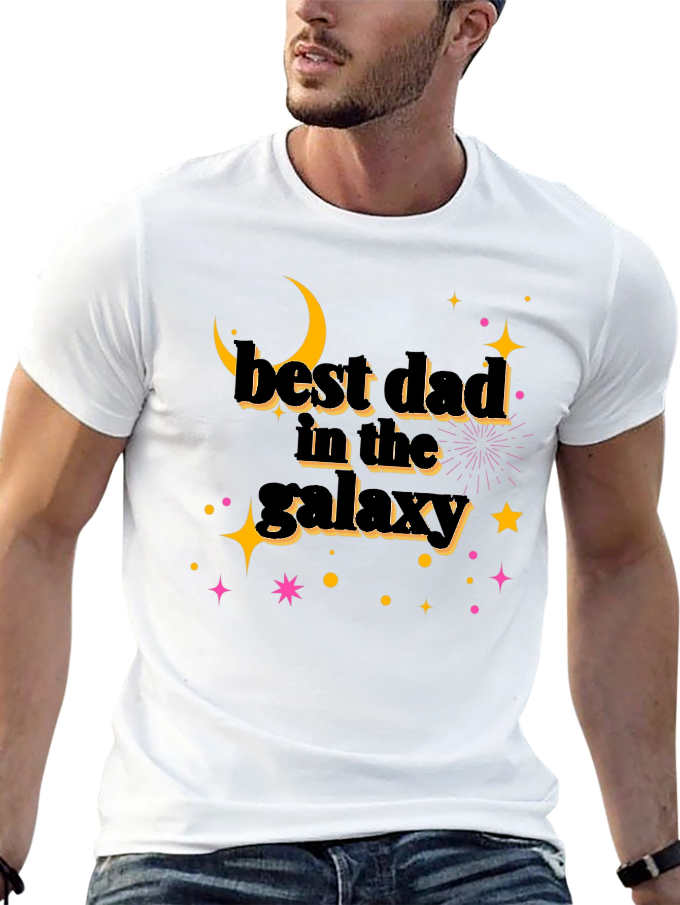 Black Best Dad in the Galaxy Black T-Shirt - Father's Day Gift view 13