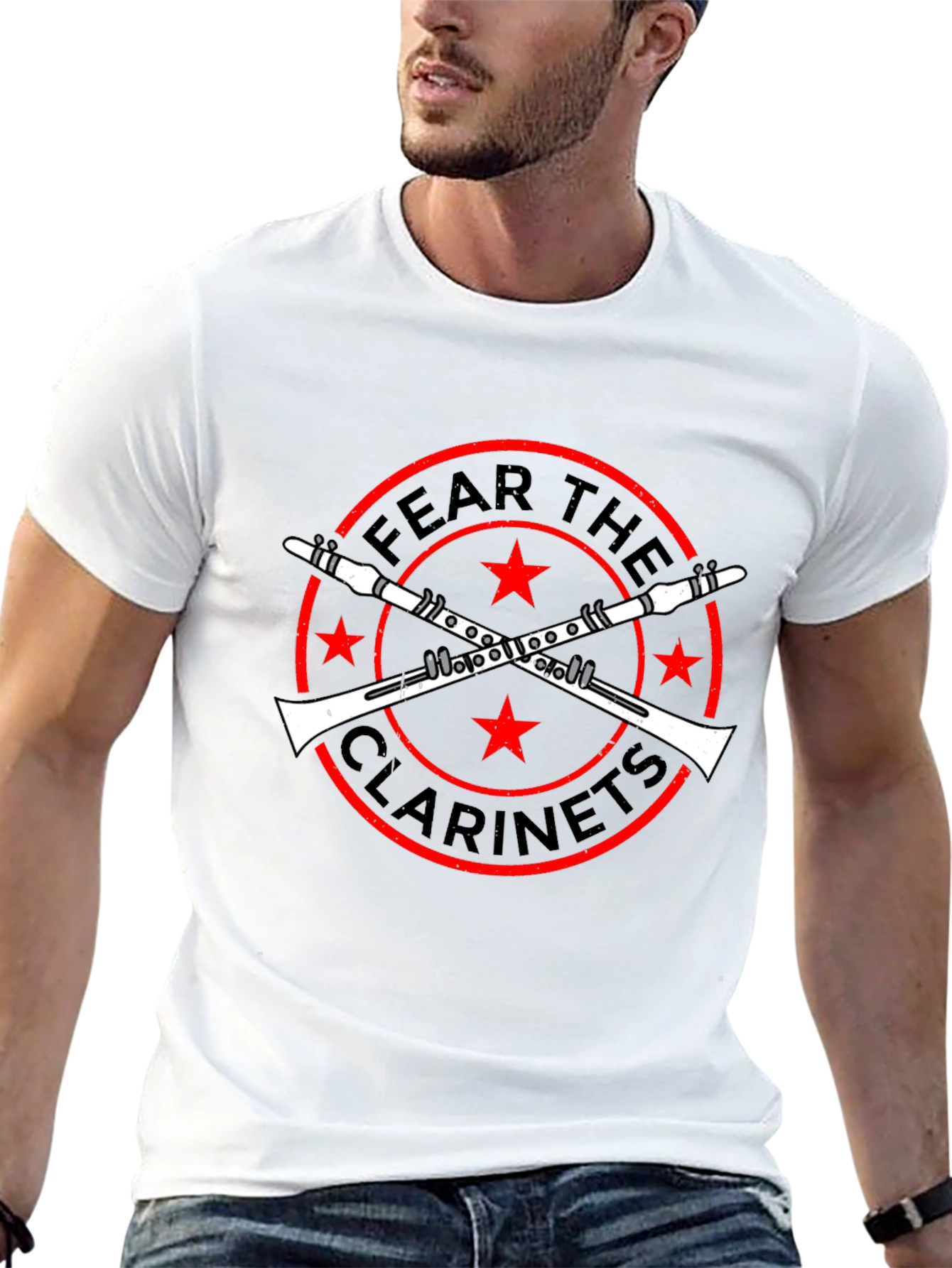 Black Fear The Clarinets Funny Music T-Shirt view 13