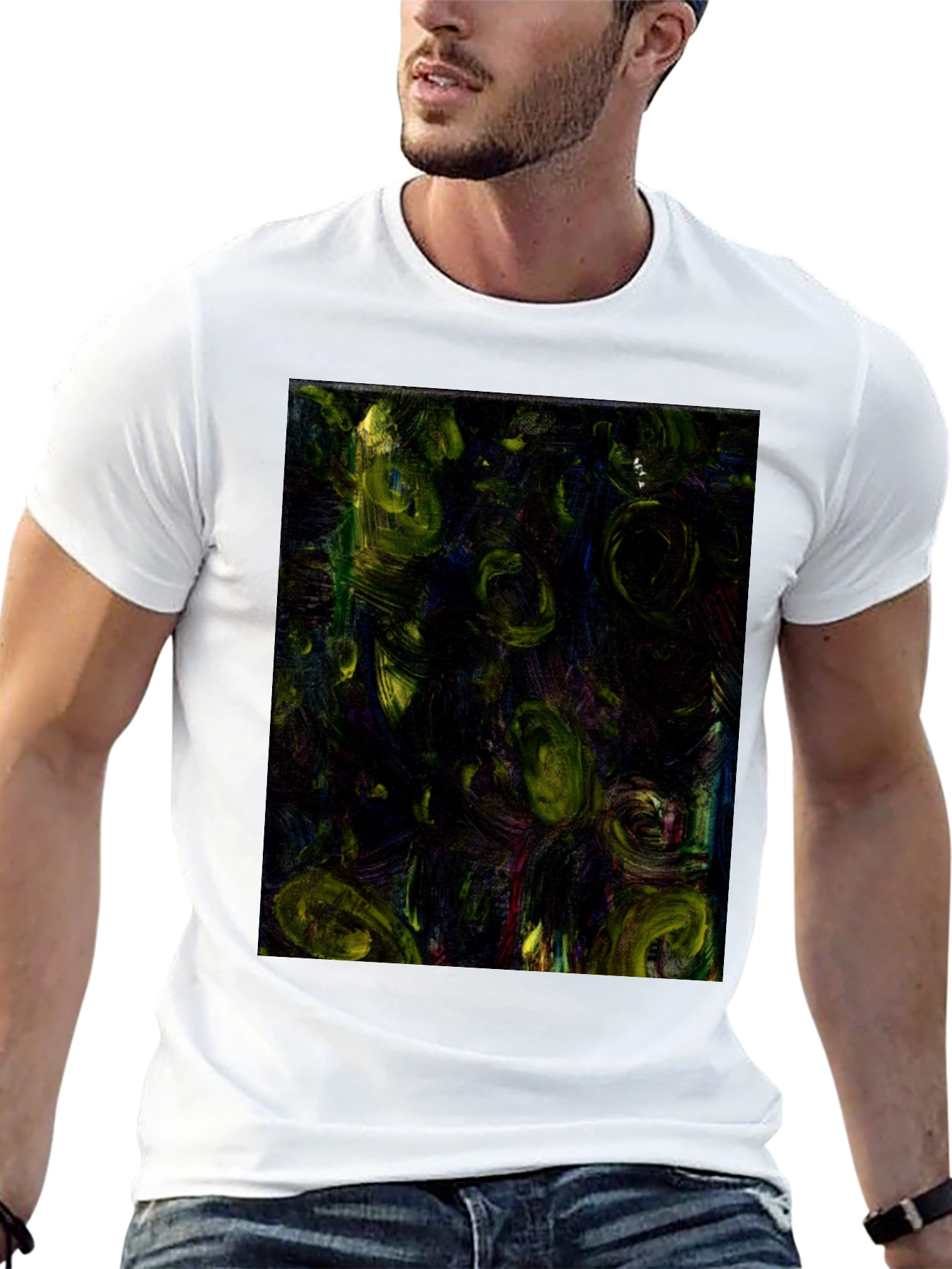 Black Abstract Art Print Black T-Shirt view 13