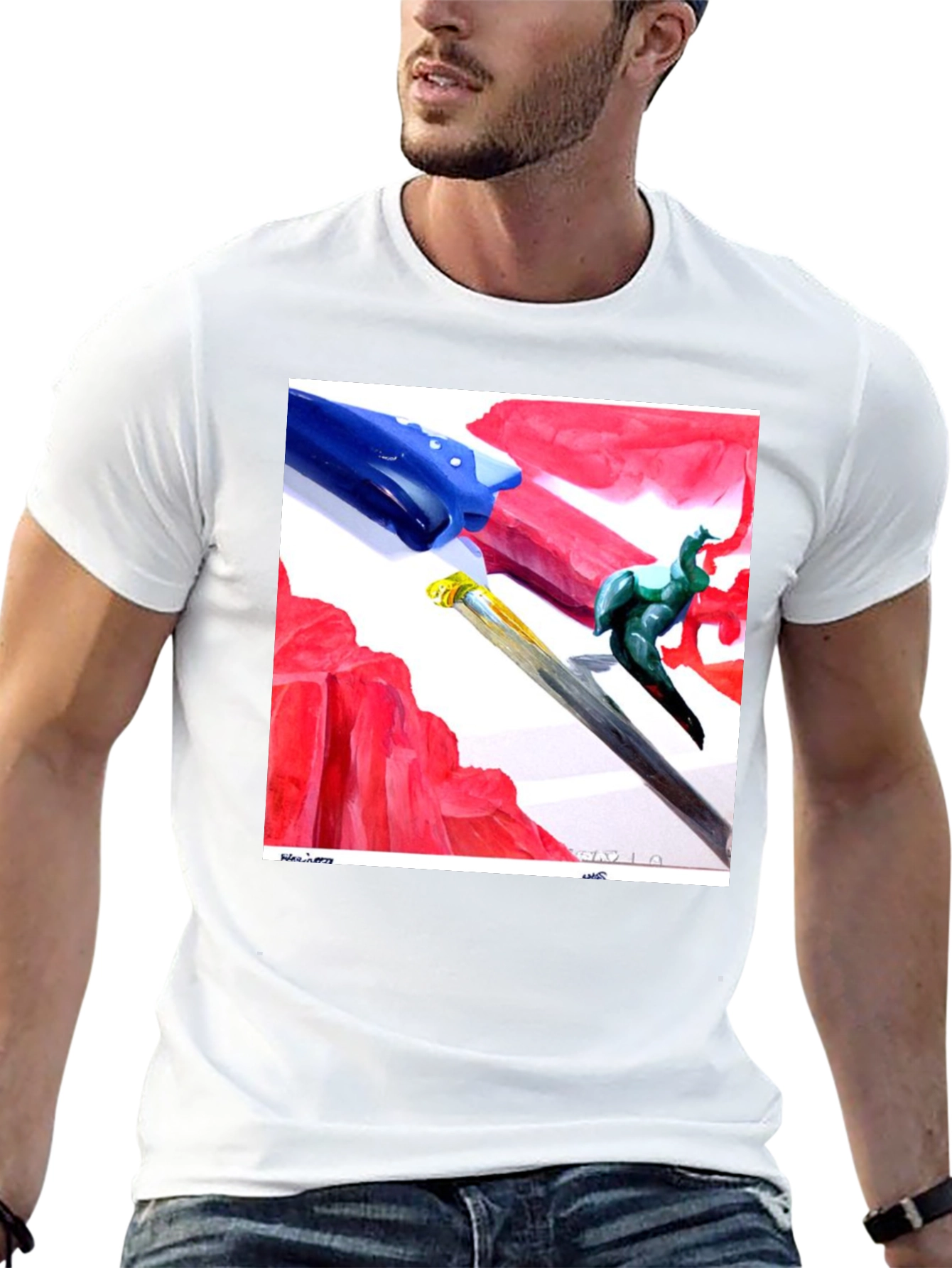 Black Abstract Art T-Shirt - Modern Artistic Tee view 13