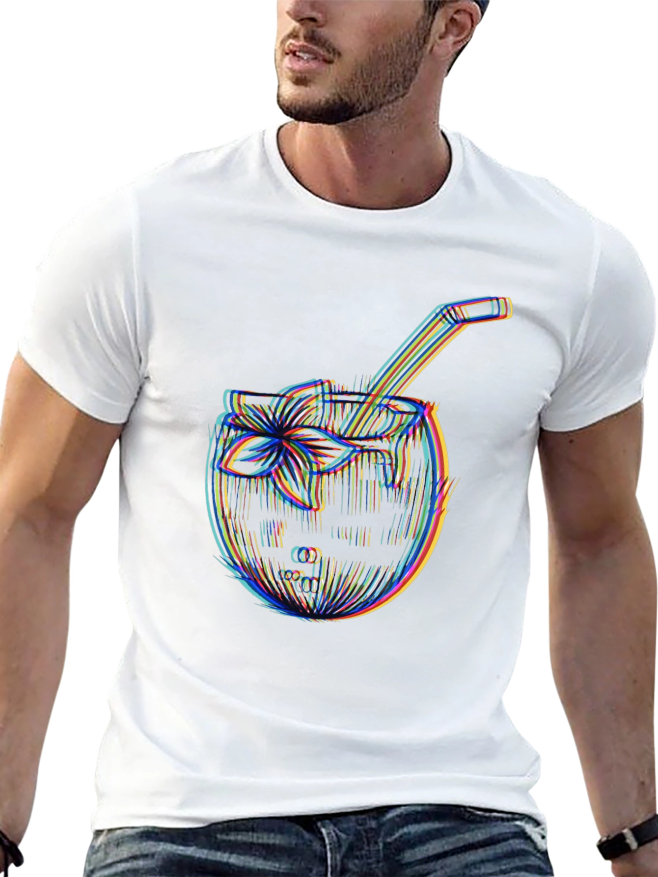 Black Cool Coconut Cocktail T-Shirt view 13