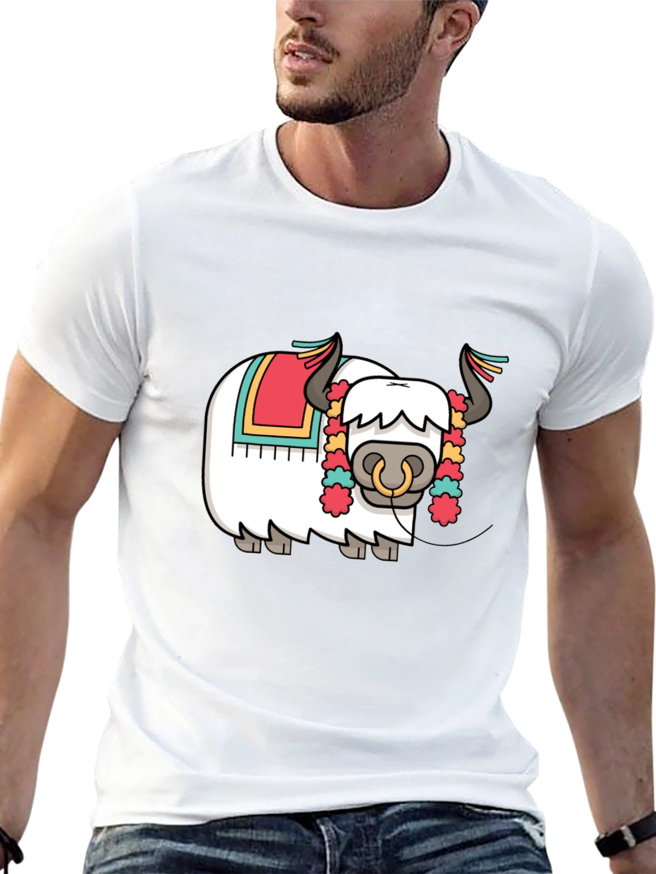 Black Yak Cartoon Graphic T-Shirt - Fun & Unique Design view 13