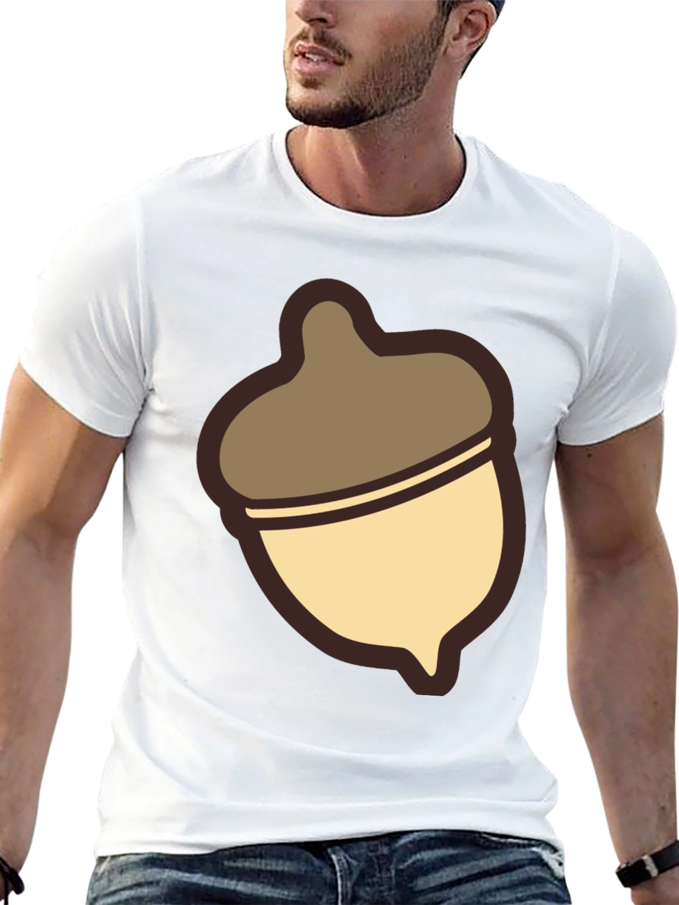 Black Acorn Graphic T-Shirt - Casual Comfort Style view 13