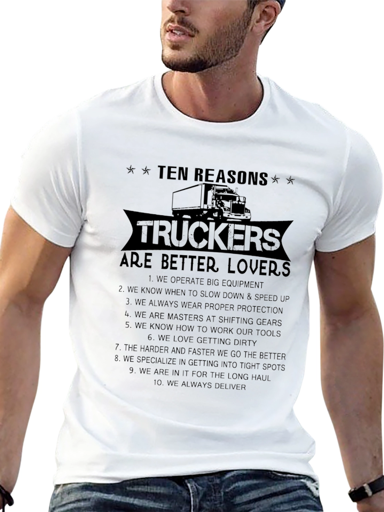 Black Trucker Lover T-Shirt - 10 Reasons view 13