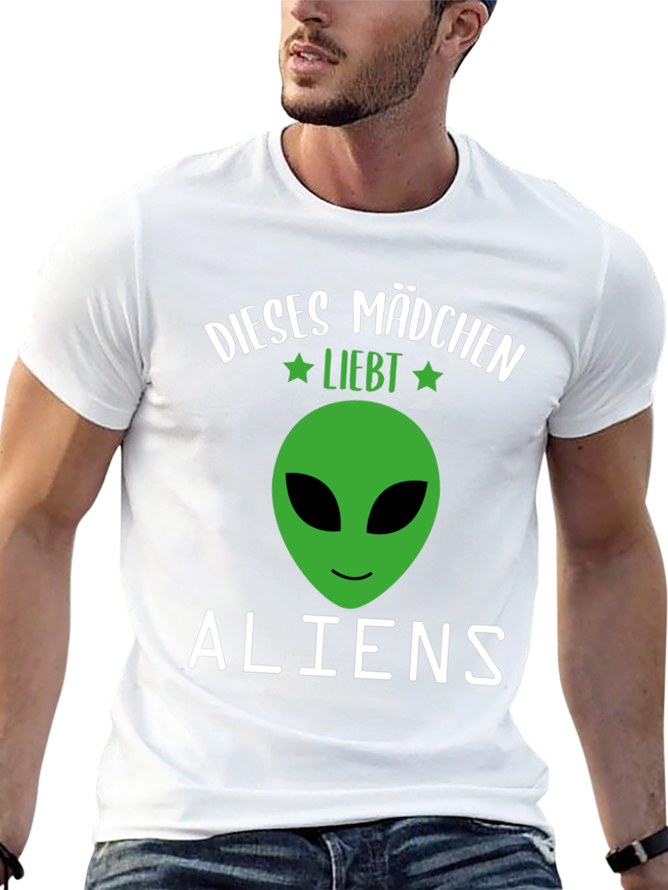 Black This Girl Loves Aliens Graphic T-Shirt view 13