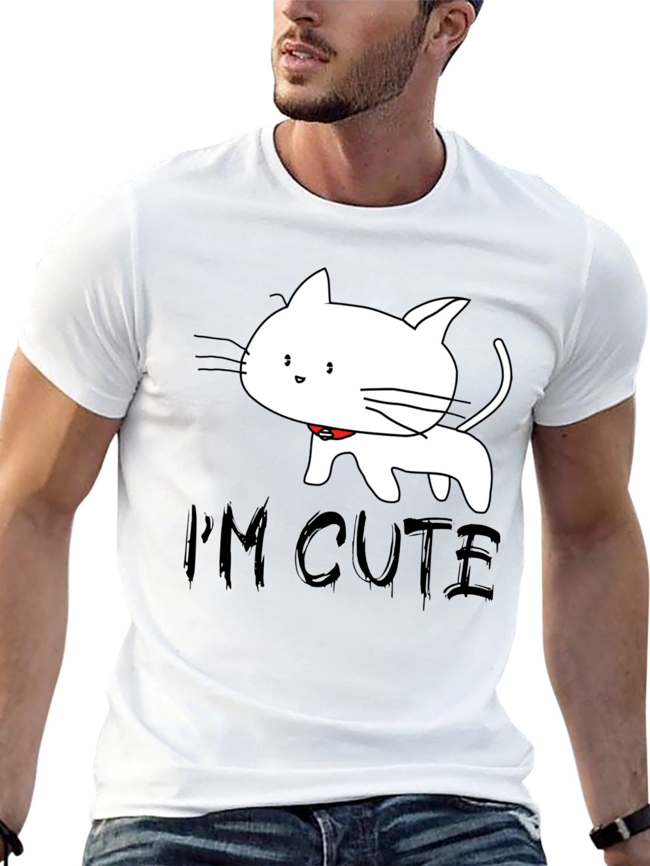 Black Cute Cat T-Shirt - I'm Cute view 13