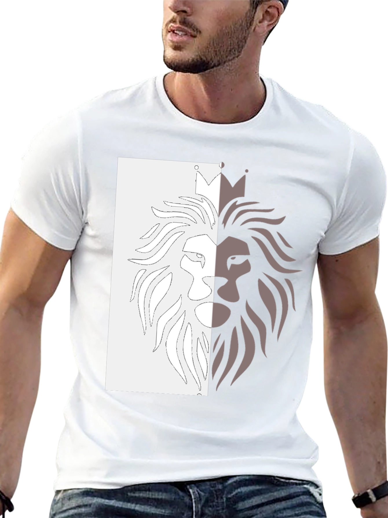 Black Lion King Graphic Tee - Black Cotton Casual T-Shirt view 13