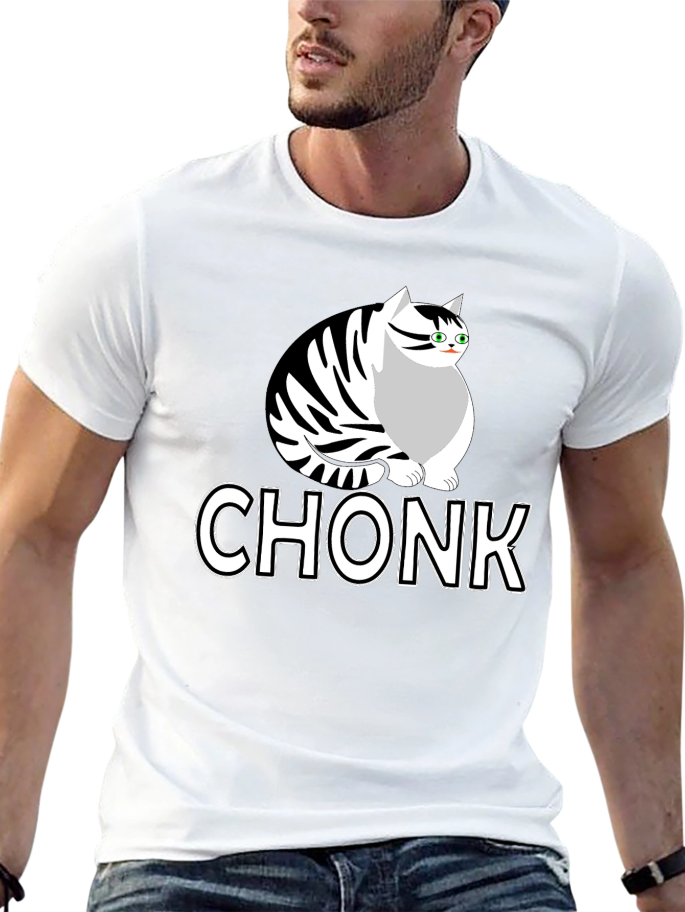 Black Chonk Cat Graphic T-Shirt - Funny Cat Lover Tee view 13