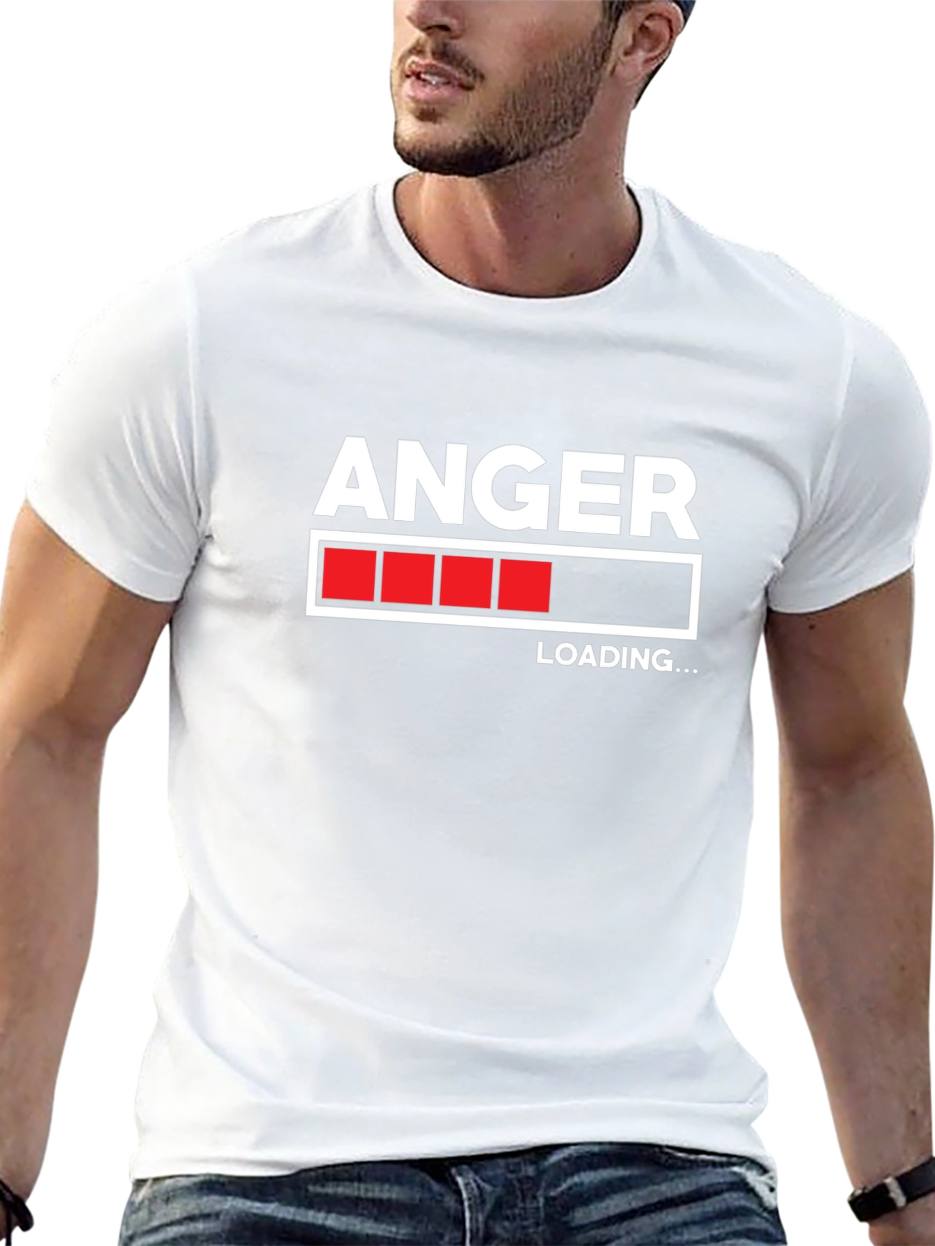 Black Anger Loading Black T-Shirt Funny Graphic Tee view 13
