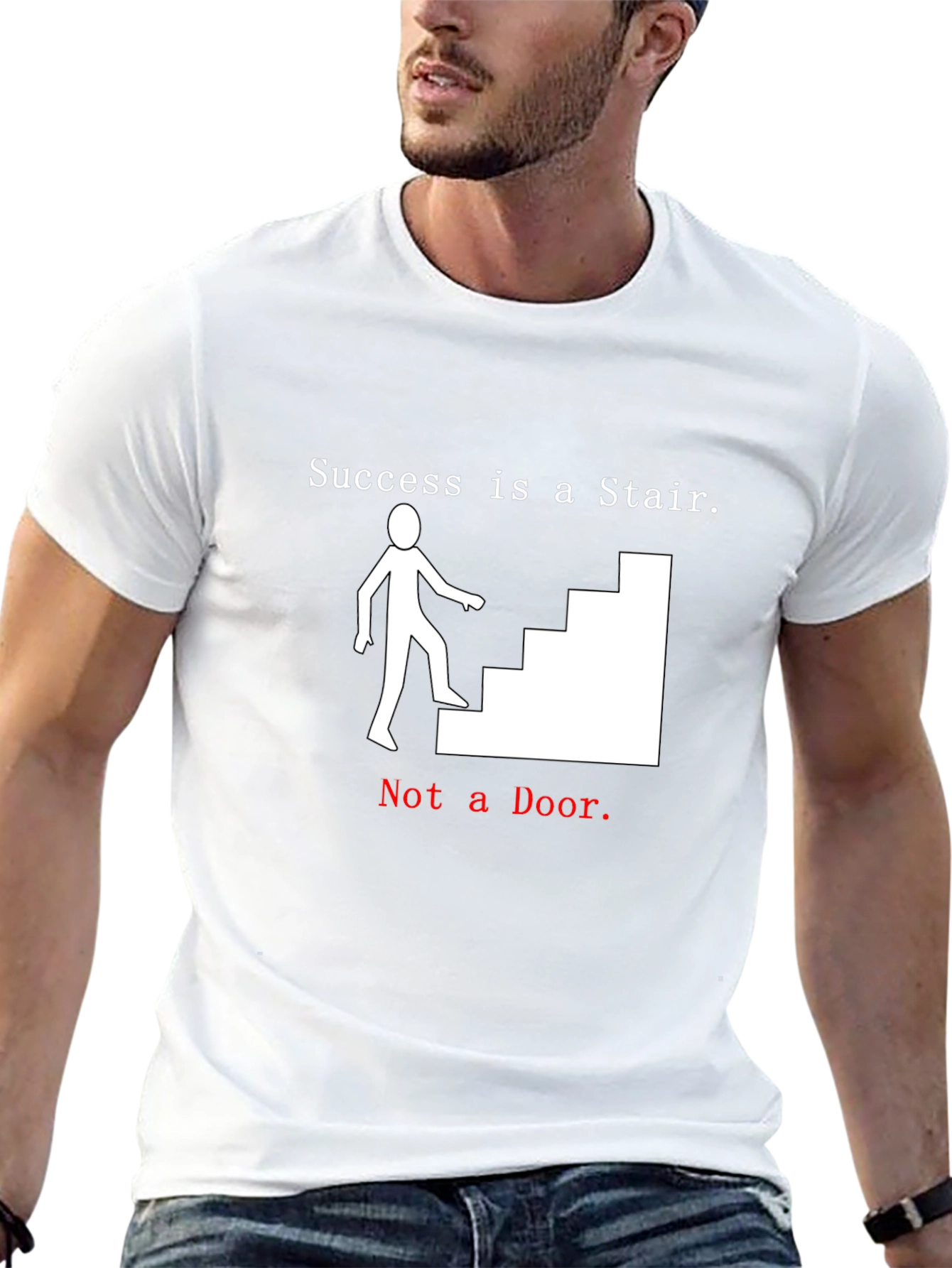 Black Success Stair T-Shirt - Motivational Tee view 13
