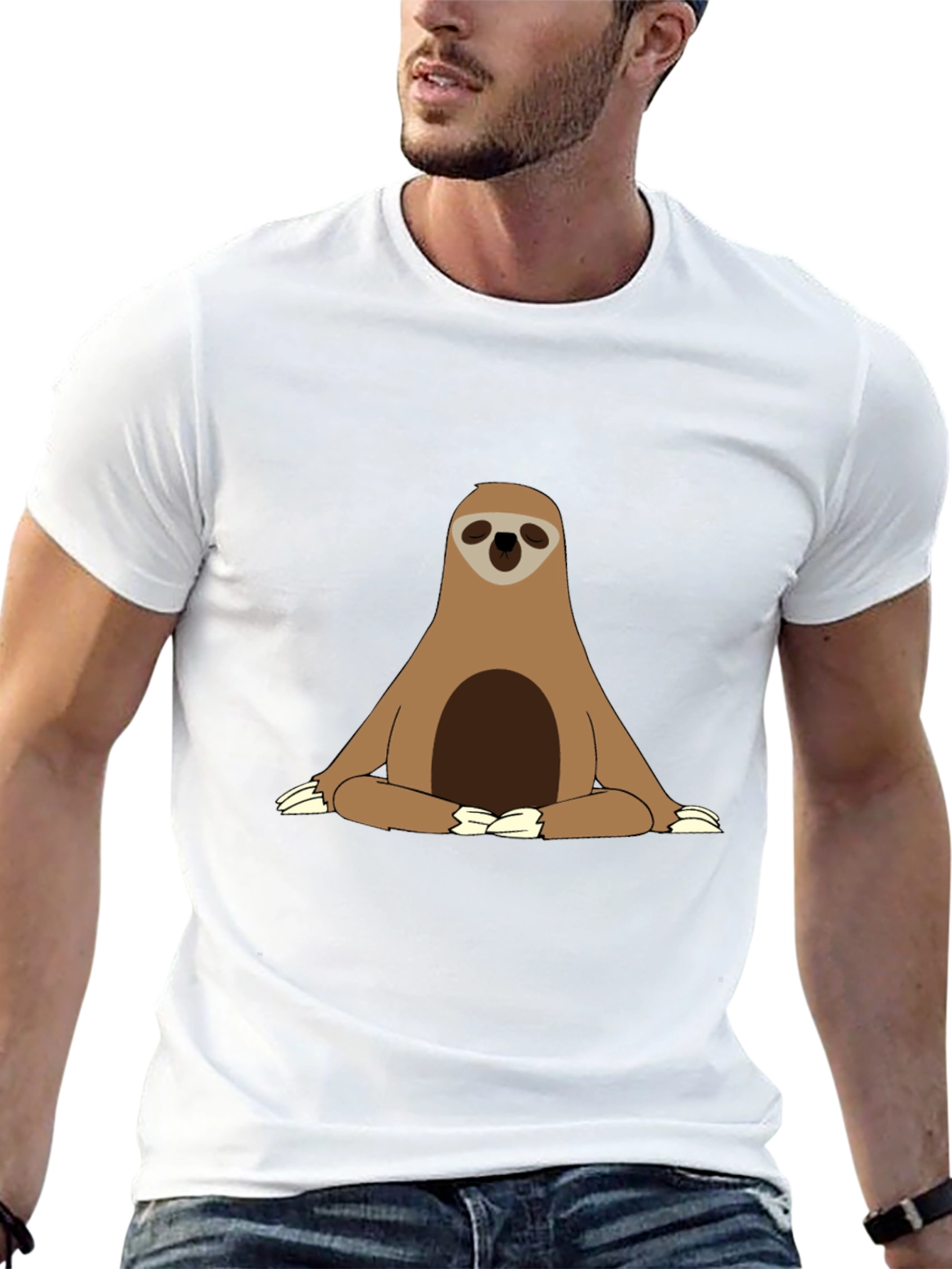 Black Sloth Meditation T-Shirt - Relaxed Zen Style view 13