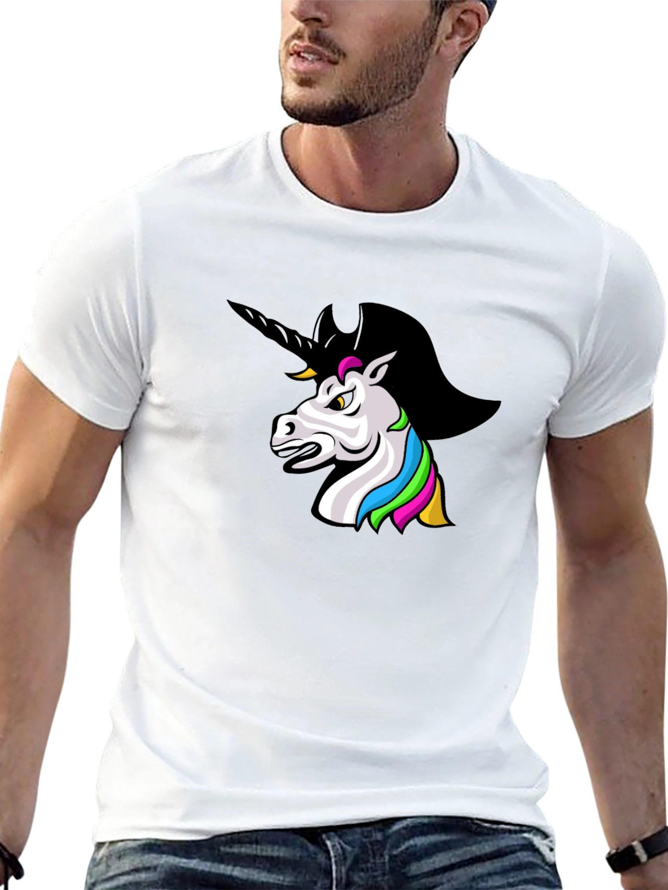 Black Unicorn Graphic Black T-Shirt view 13