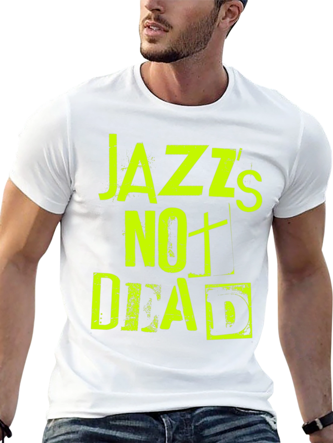 Black Jazz's Not Dead Graphic Tee - Black Cotton T-Shirt view 13