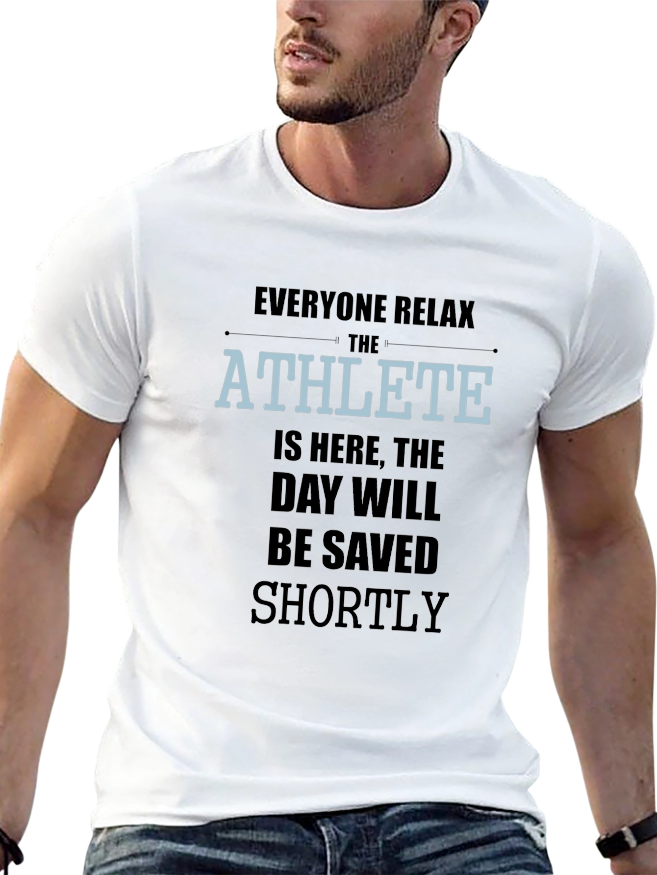 Black Athlete Humor Graphic T-Shirt - Relax, I'm Here! view 13