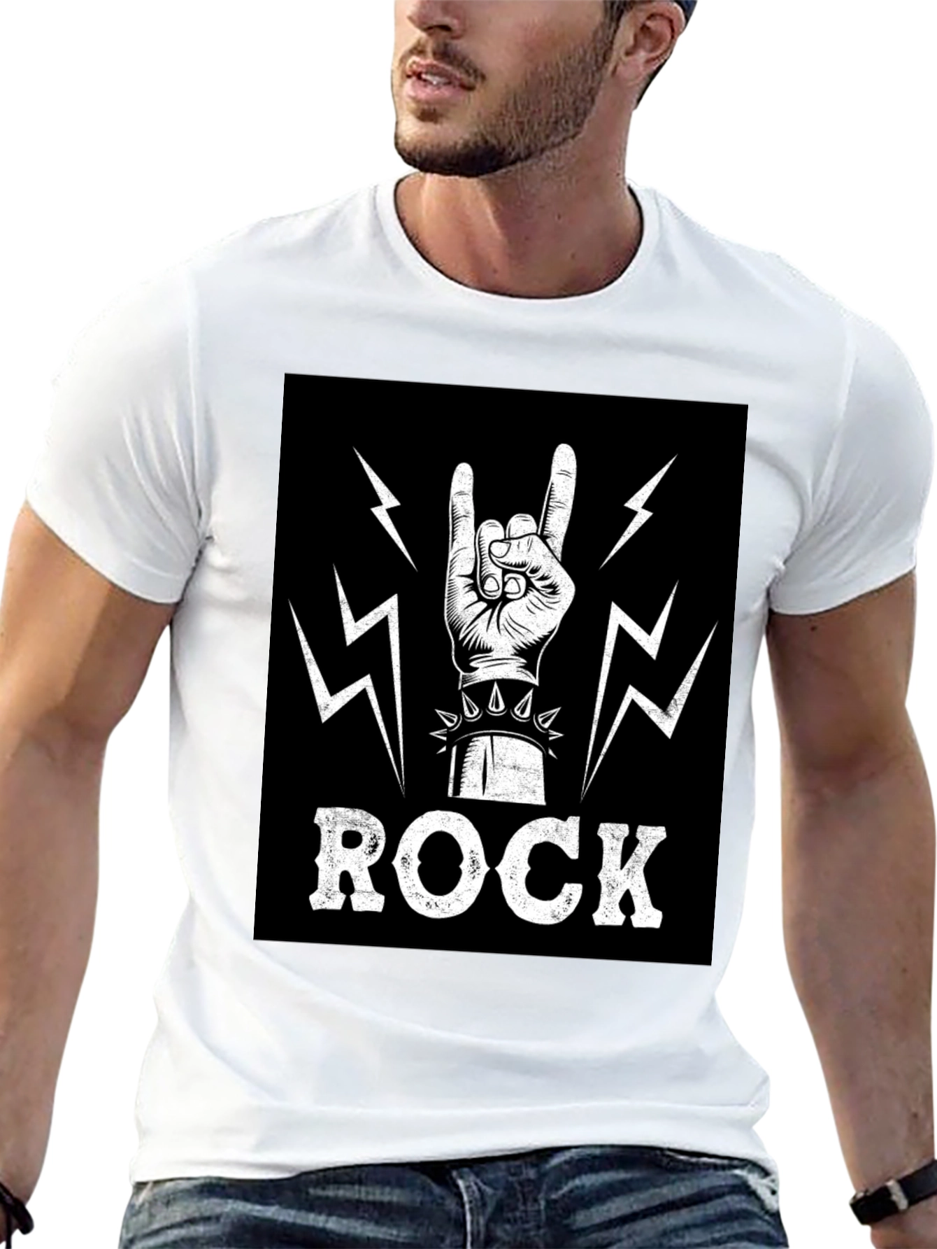 Black Rock On! Graphic Print T-Shirt view 13