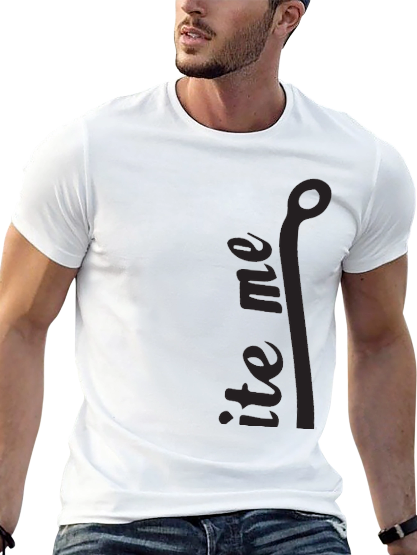 Black Men's Black Graphic T-Shirt - Bite Me view 13