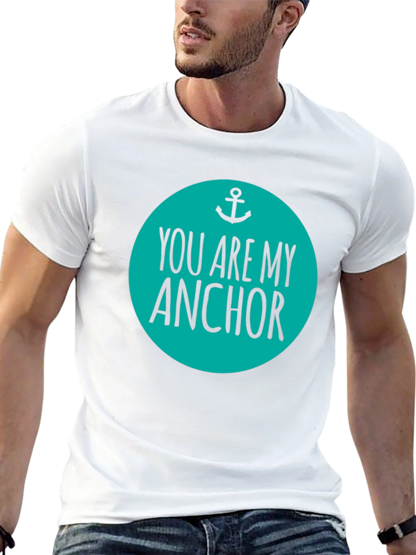 Black You Are My Anchor Graphic Tee - Men's Black Cotton Blend view 13