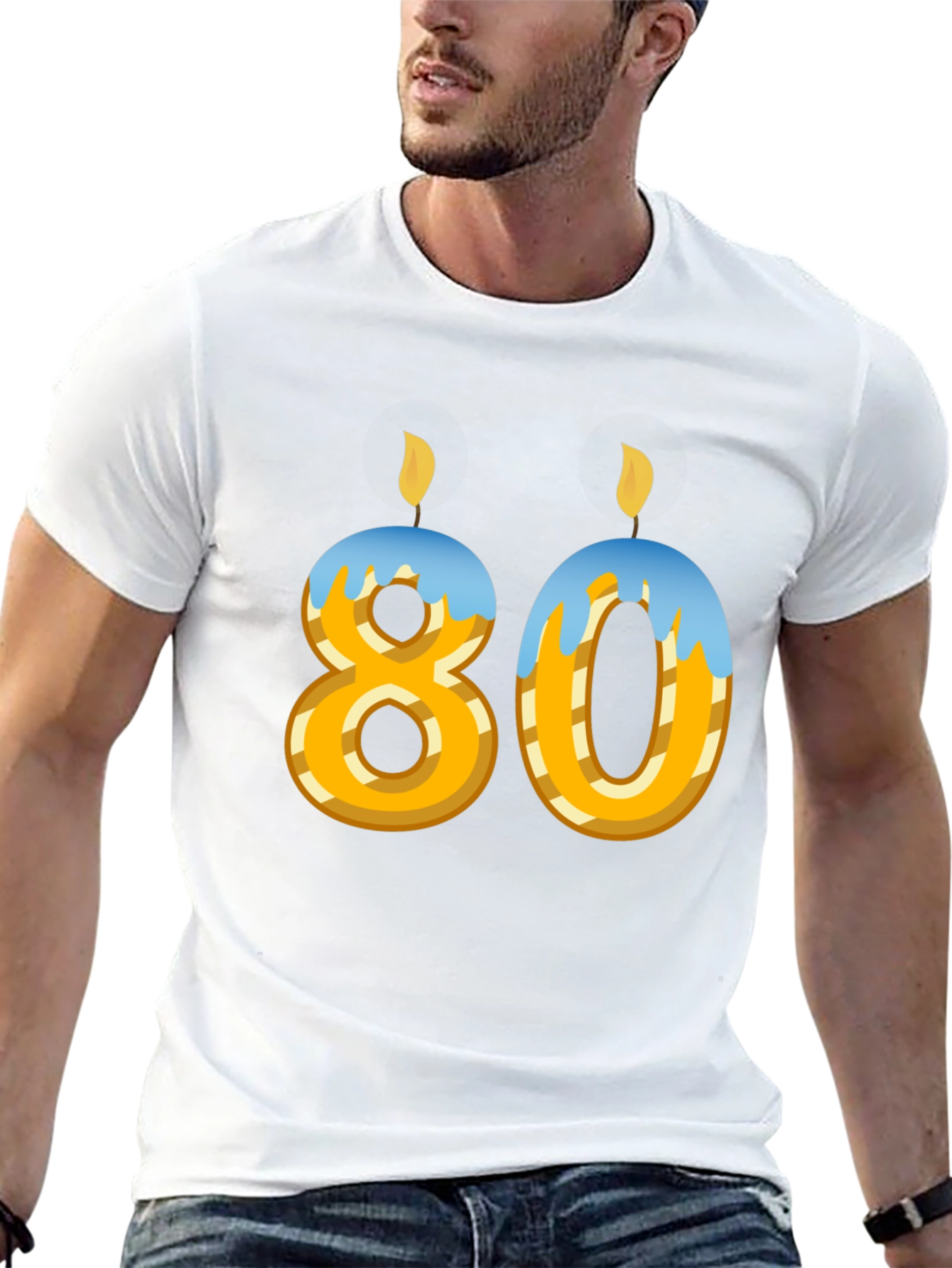 Black 80th Birthday T-Shirt - Novelty Party Tee view 13