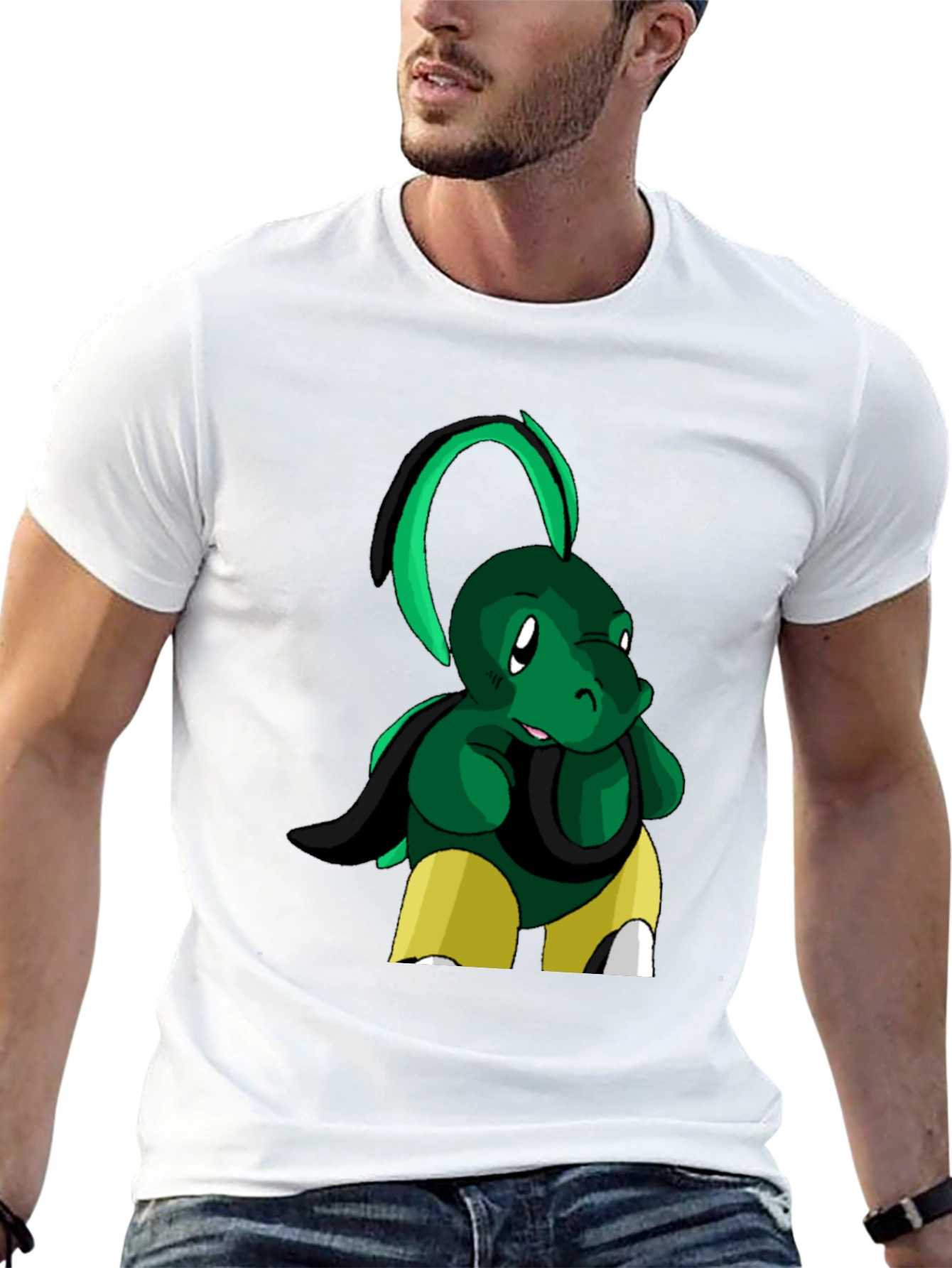 Black Cool Turtle Cartoon Graphic Black T-Shirt view 13