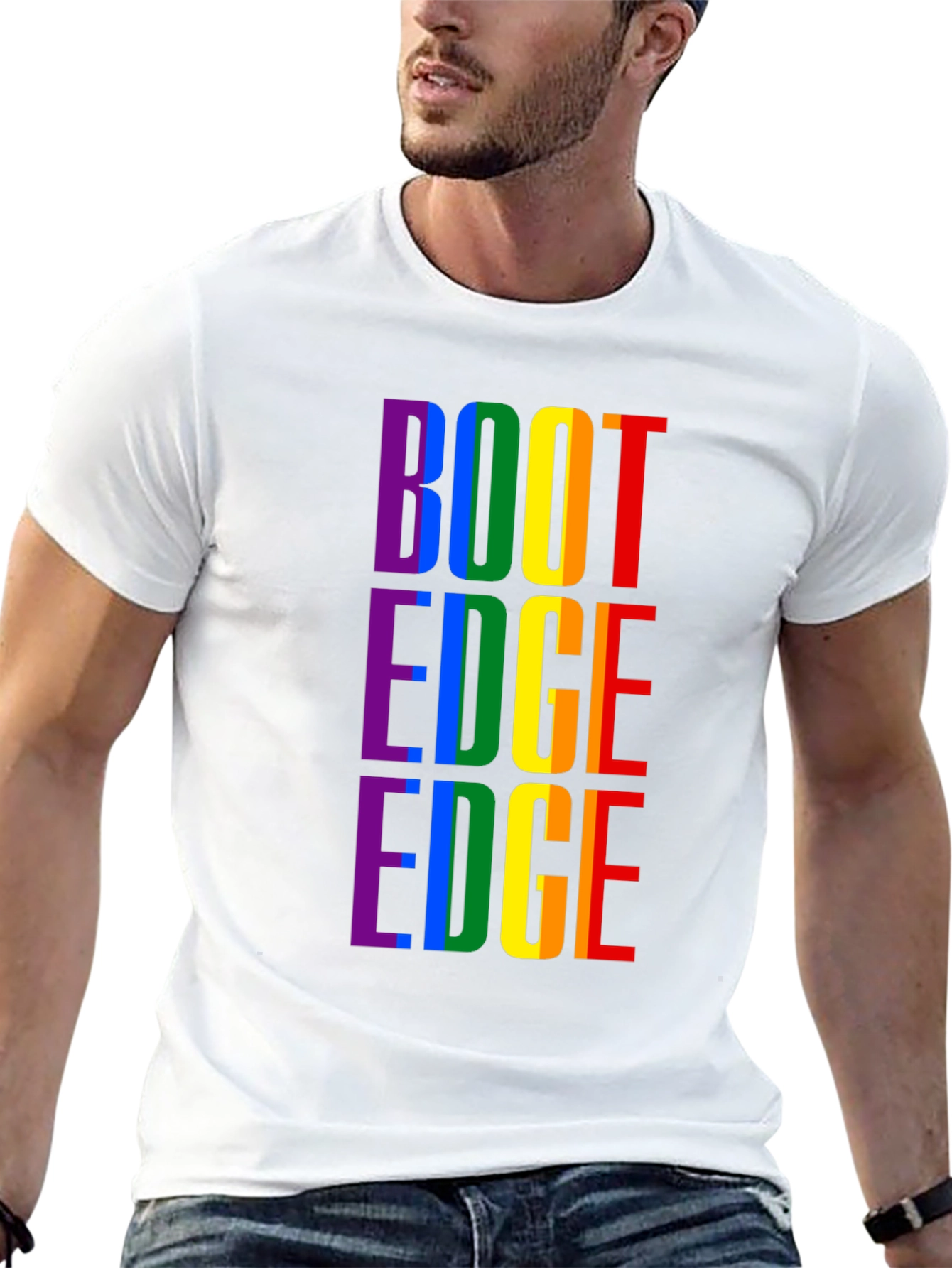 Black Rainbow "BOOT EDGE EDGE" Pride T-Shirt view 13