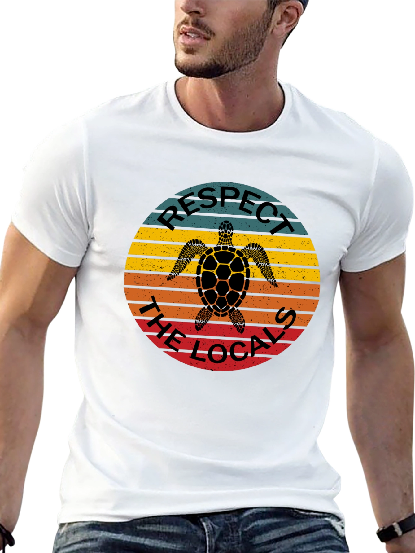 Black Respect the Locals Turtle T-Shirt - Black view 13