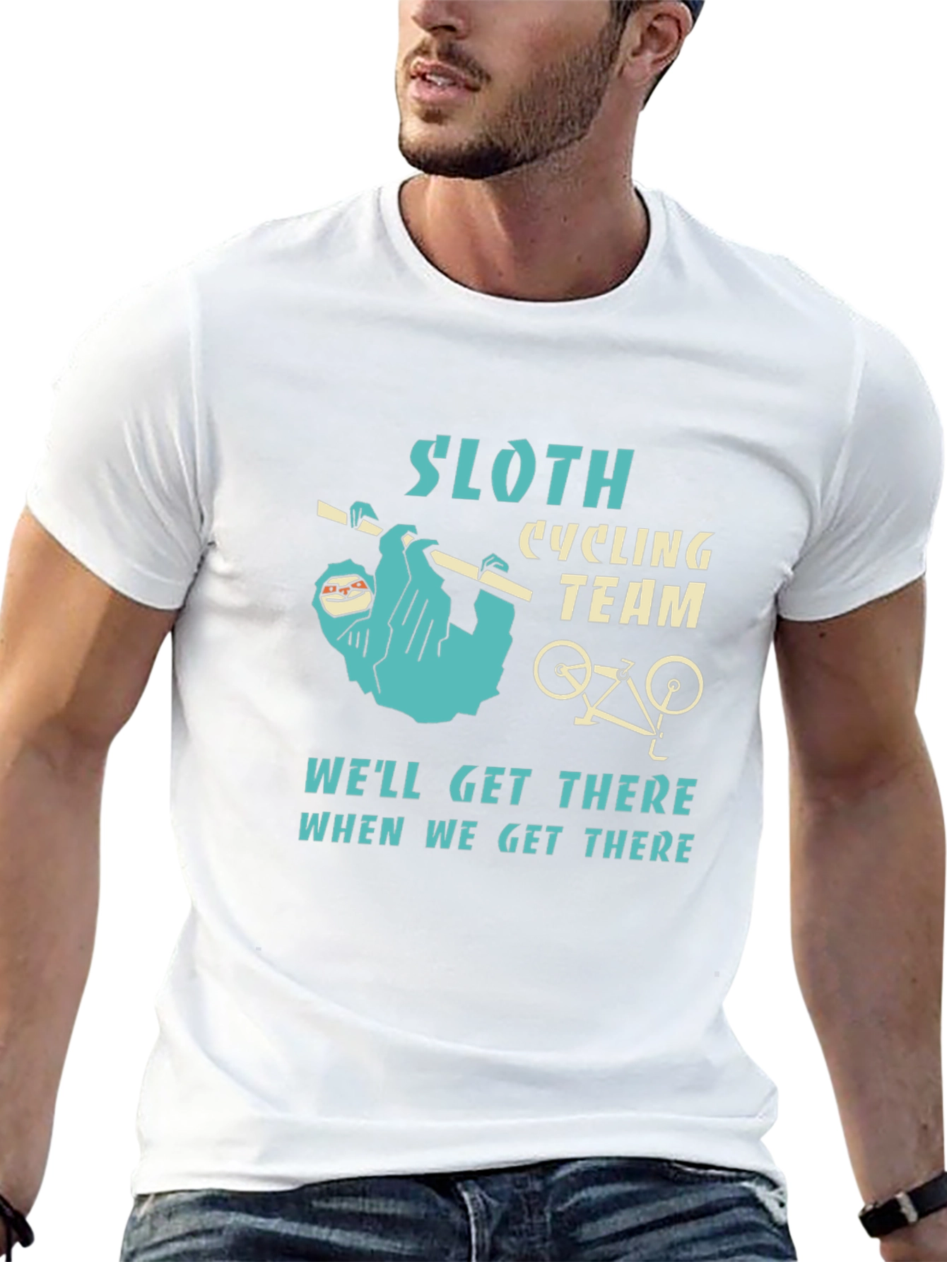 Black Sloth Cycling Team Graphic T-Shirt view 13