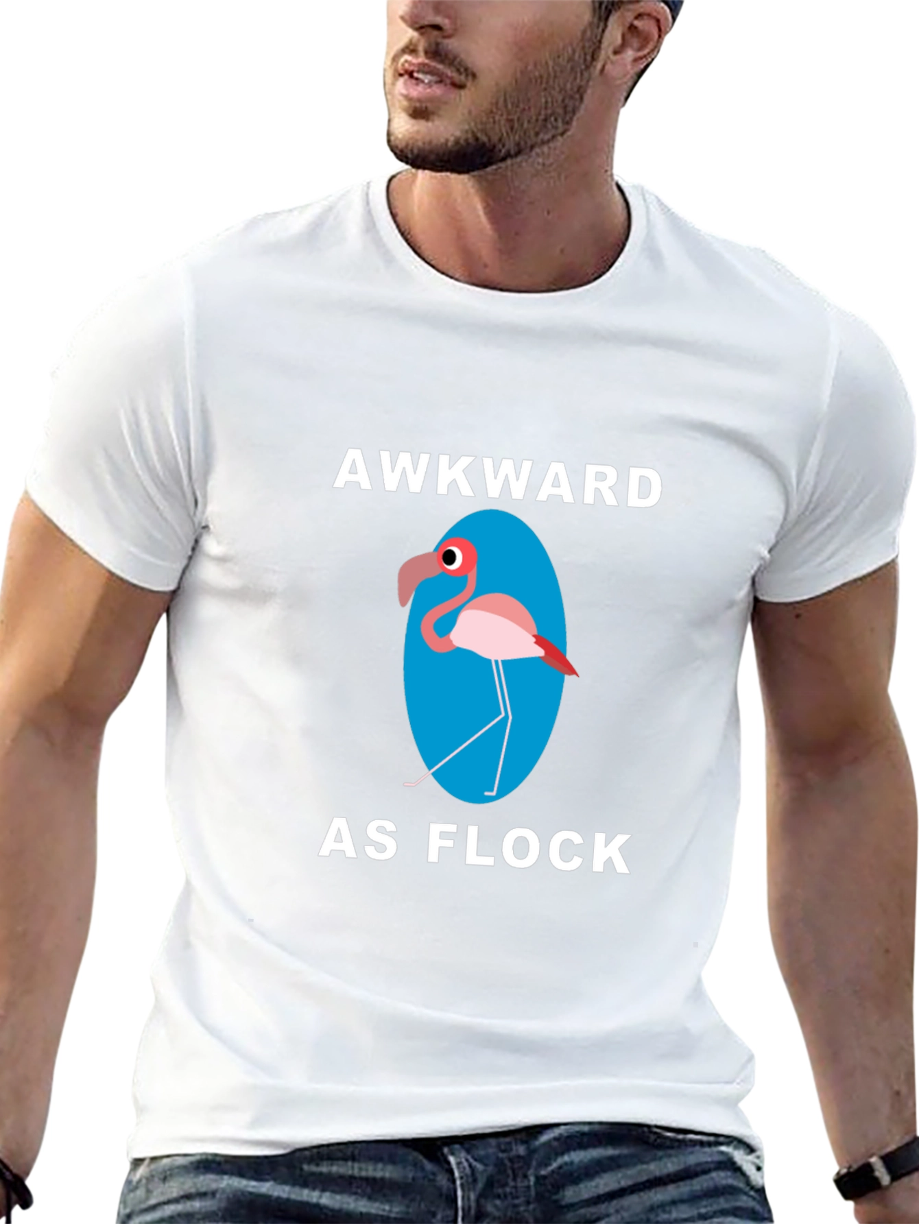 Black Awkward as Flock Graphic T-Shirt view 13