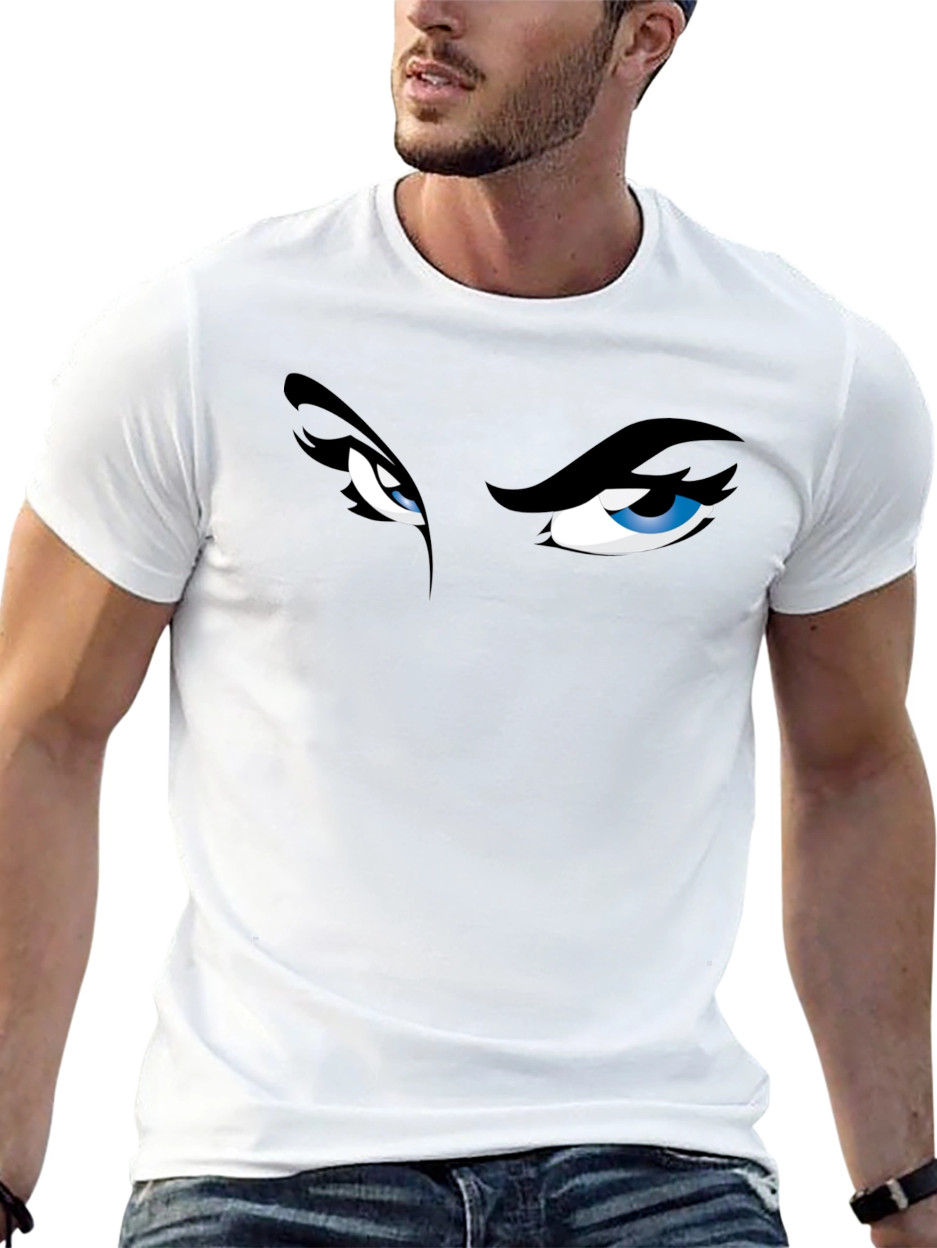 Black Intense Eyes Graphic Tee - Men's Black T-Shirt view 13