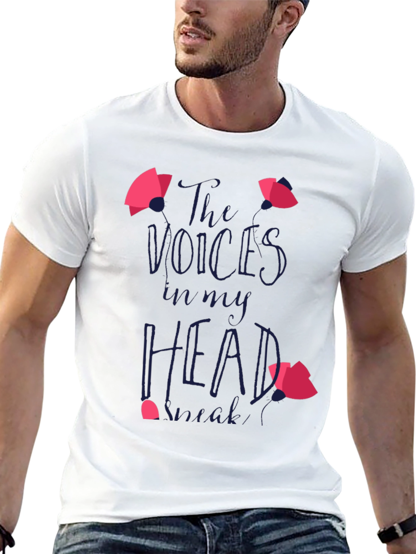 Black The Voices in My Head T-Shirt view 13