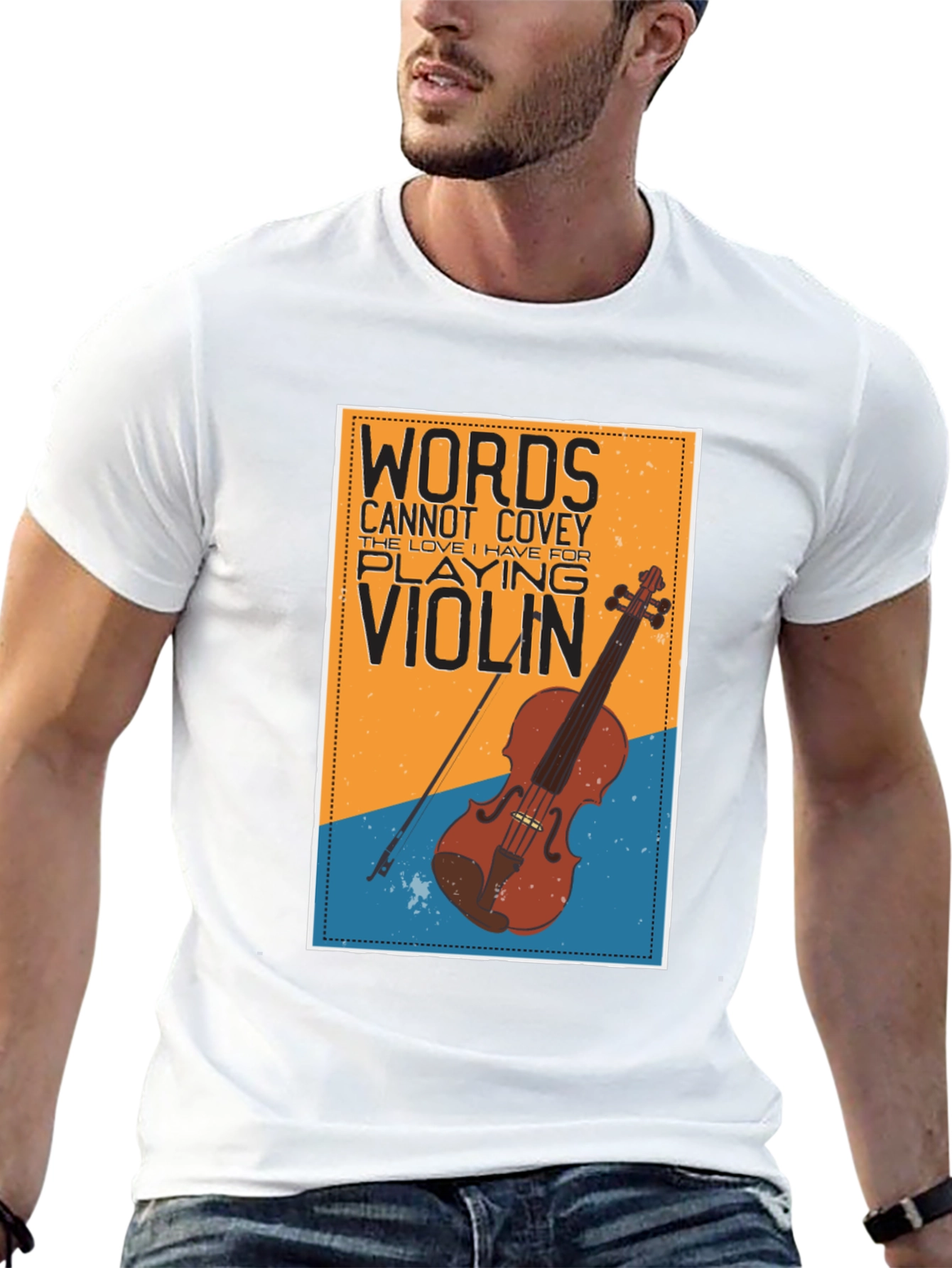 Black Words Cannot Covey Violin T-Shirt view 13