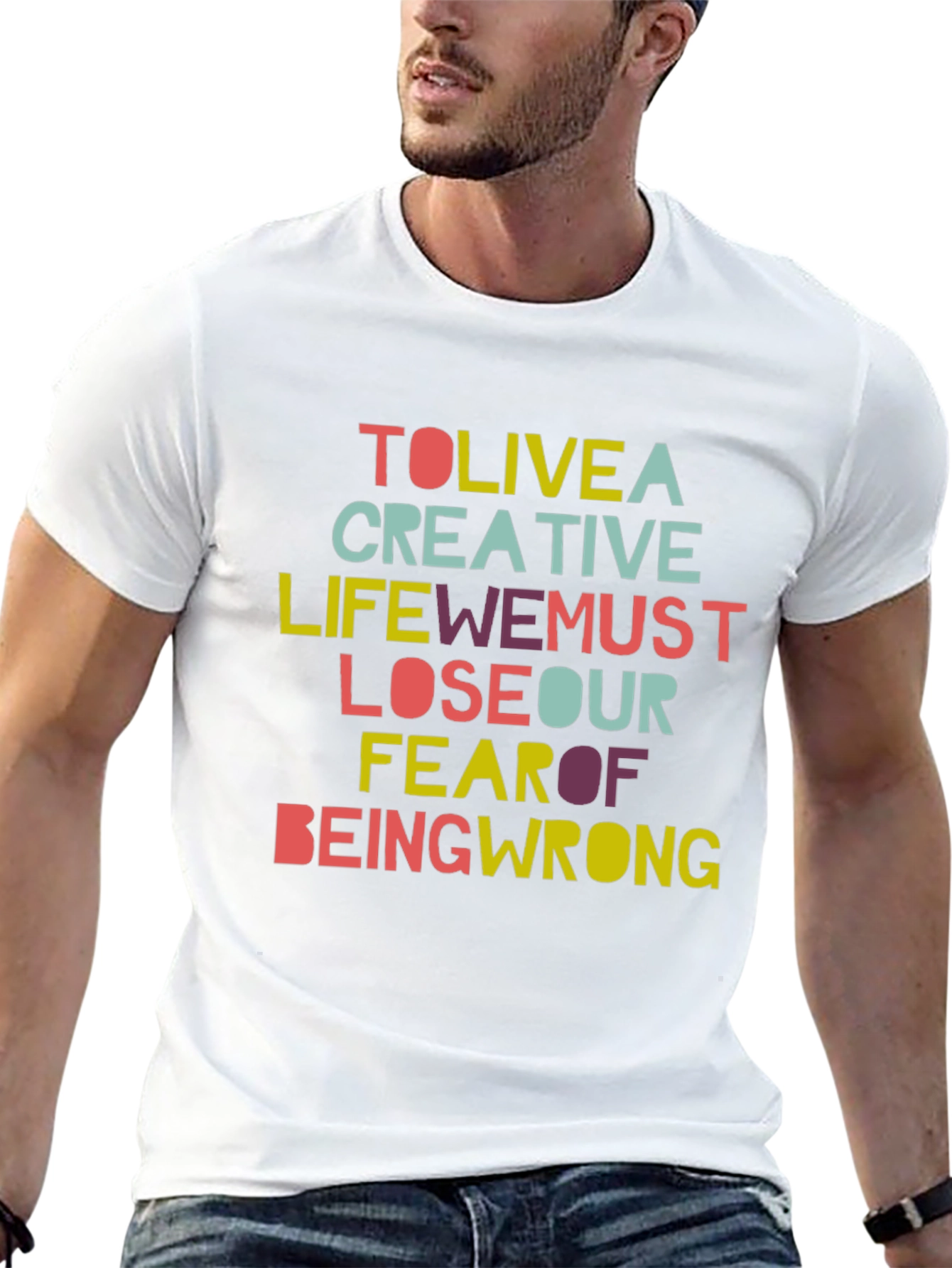 Black Creative Life Graphic Tee - Inspirational Slogan T-Shirt view 13