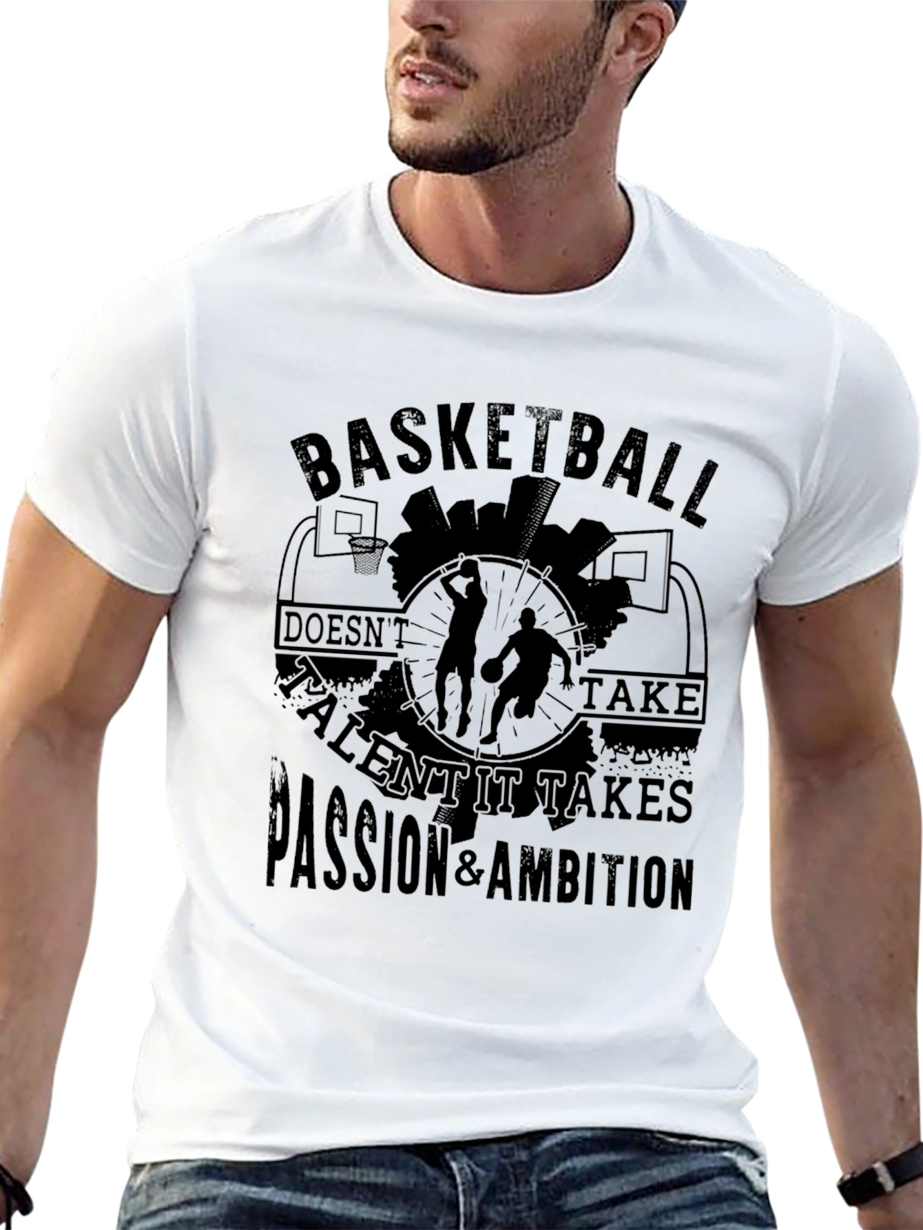 Black Basketball Passion & Ambition Graphic Tee view 13