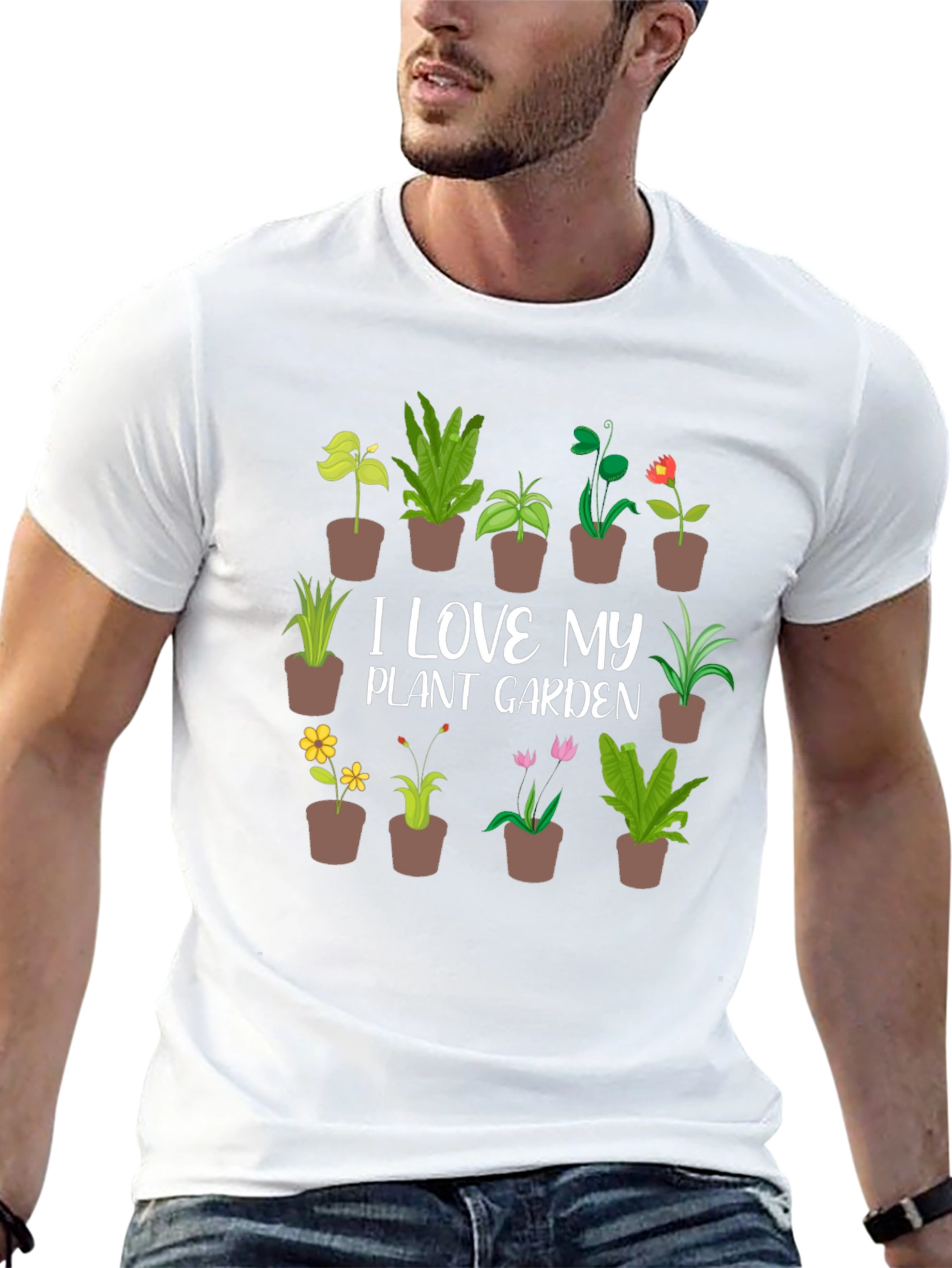 Black Plant Garden T-Shirt - I Love My Plant Garden Tee view 13