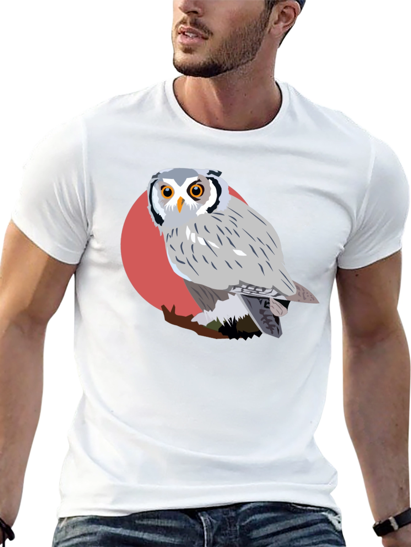 Black Owl Graphic Tee - Unique Bird Design view 13