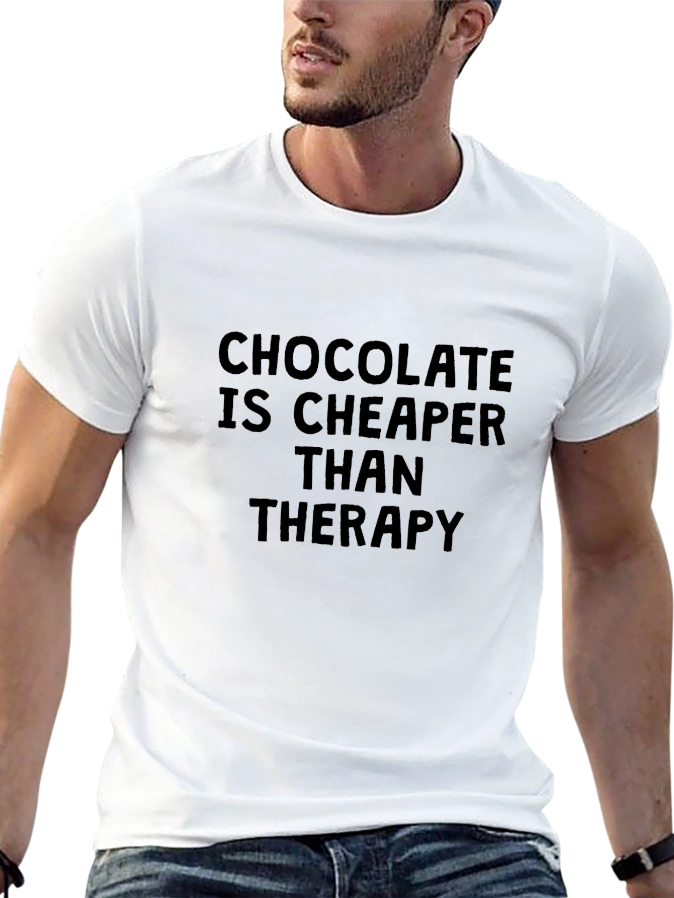 Black Chocolate is Cheaper Than Therapy T-Shirt view 13