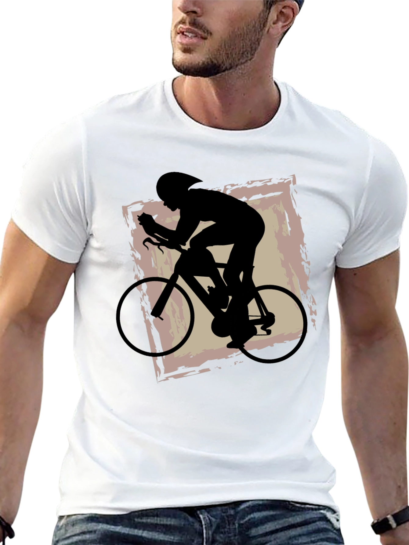 Black Cycling Silhouette Graphic Tee view 13