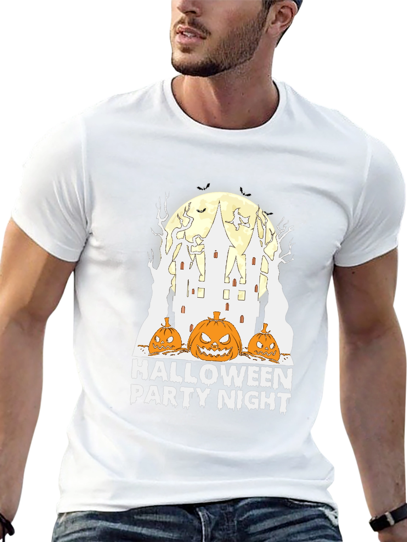 Black Halloween Party Night T-Shirt - Spooky Season Tee view 13