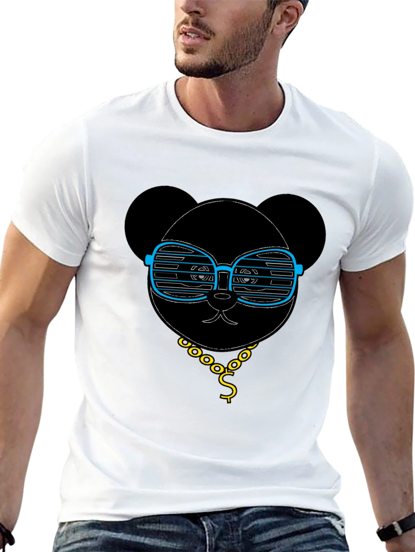 Black Cool Panda T-Shirt - Graphic Tee with Shades view 13