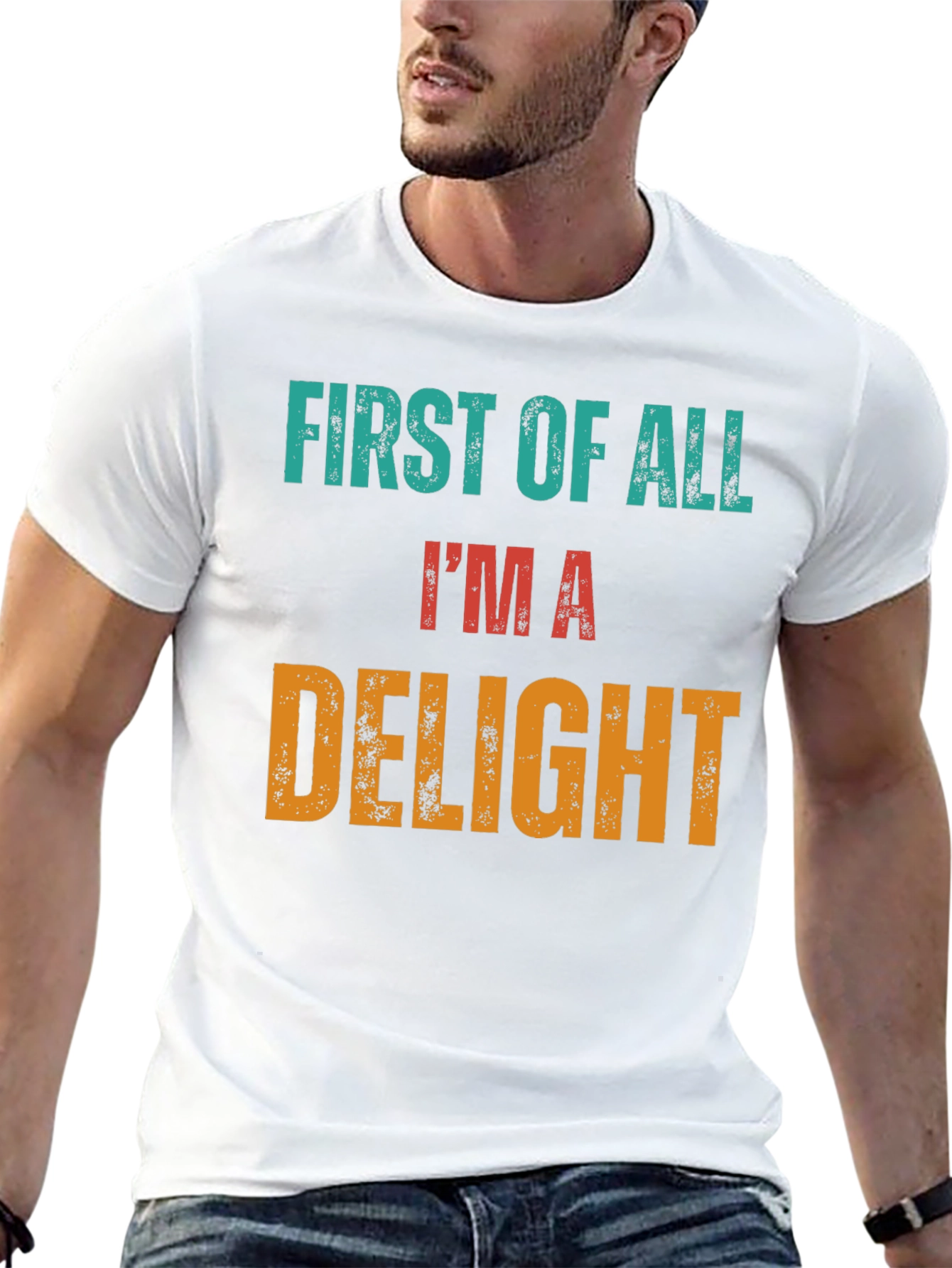 Black First Of All I'm A Delight Novelty Tee view 13
