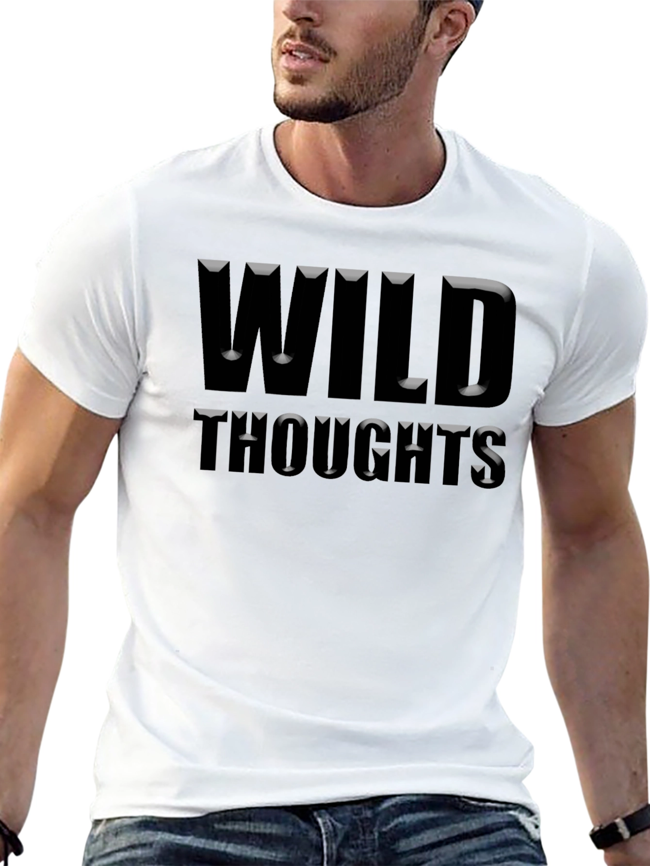 Black Wild Thoughts Graphic T-Shirt view 13