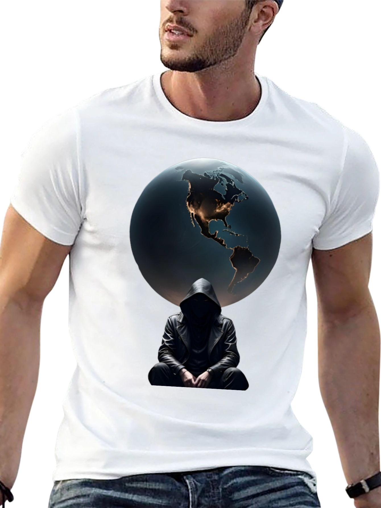 Black Earth & Shadow Graphic T-Shirt - Mens Black Tee view 13