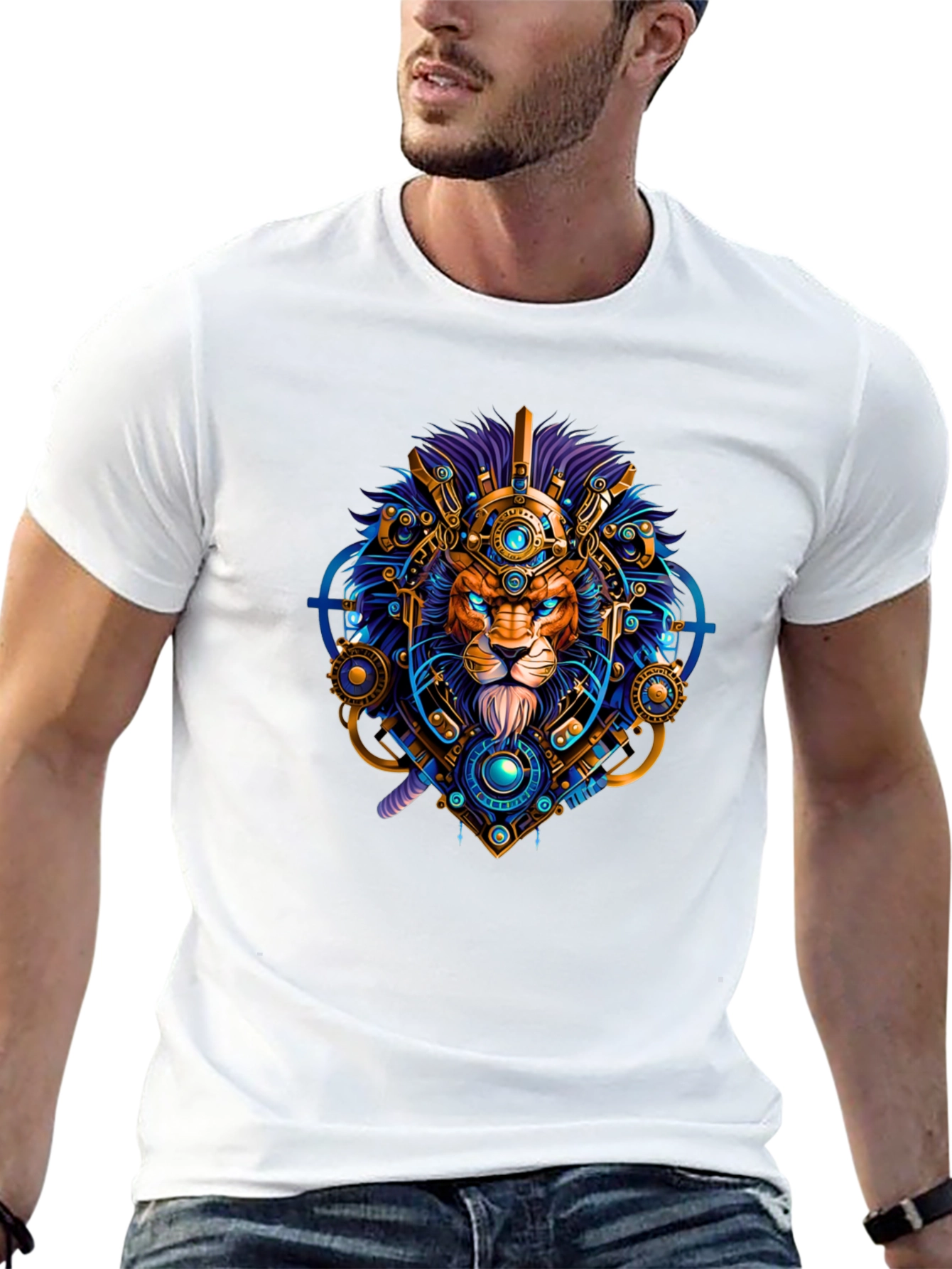 Black Lion Techwear Graphic Tee - Bold, Unique Design view 13