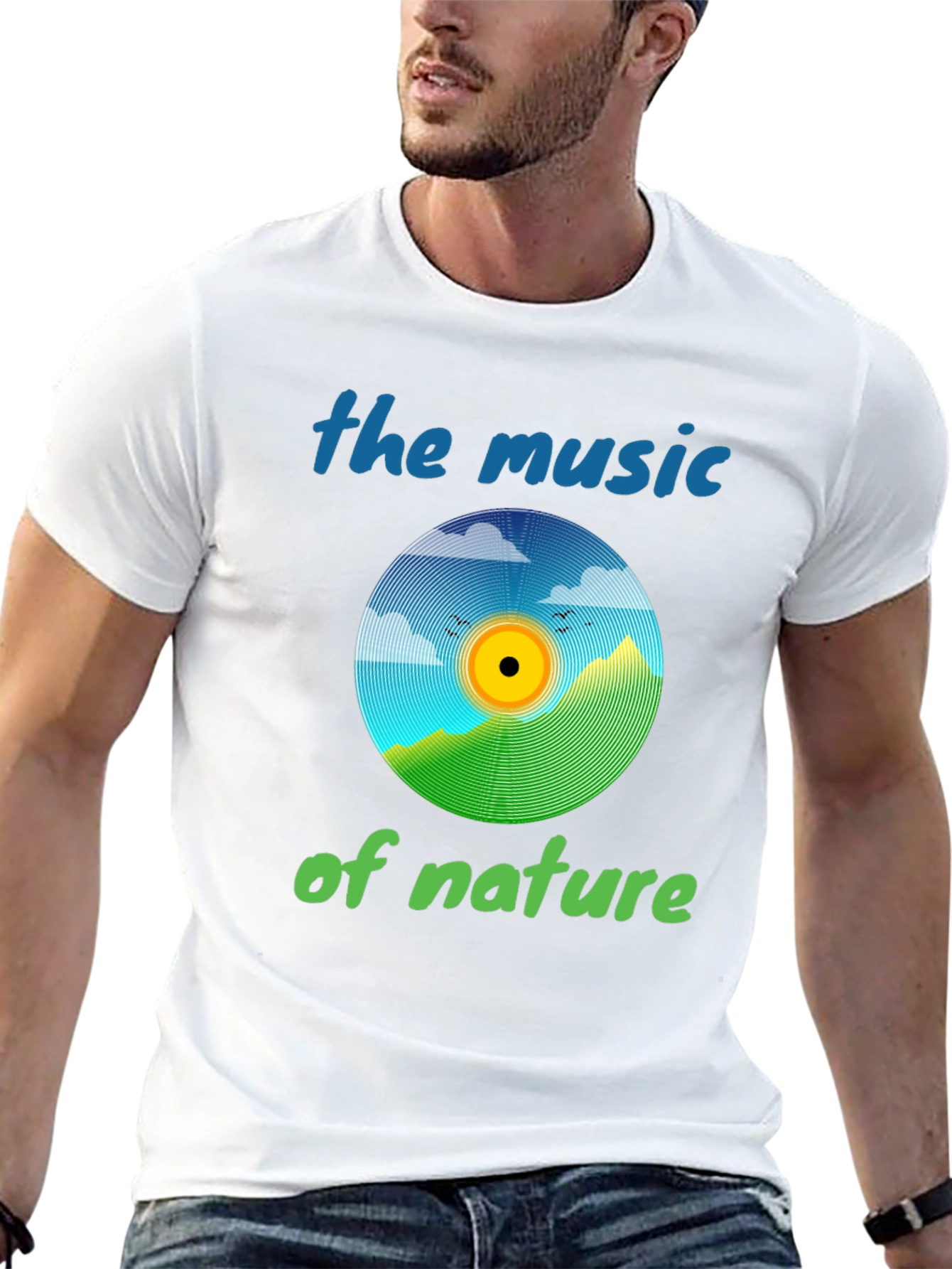 Black Nature Music T-Shirt - Eco-Friendly Design view 13