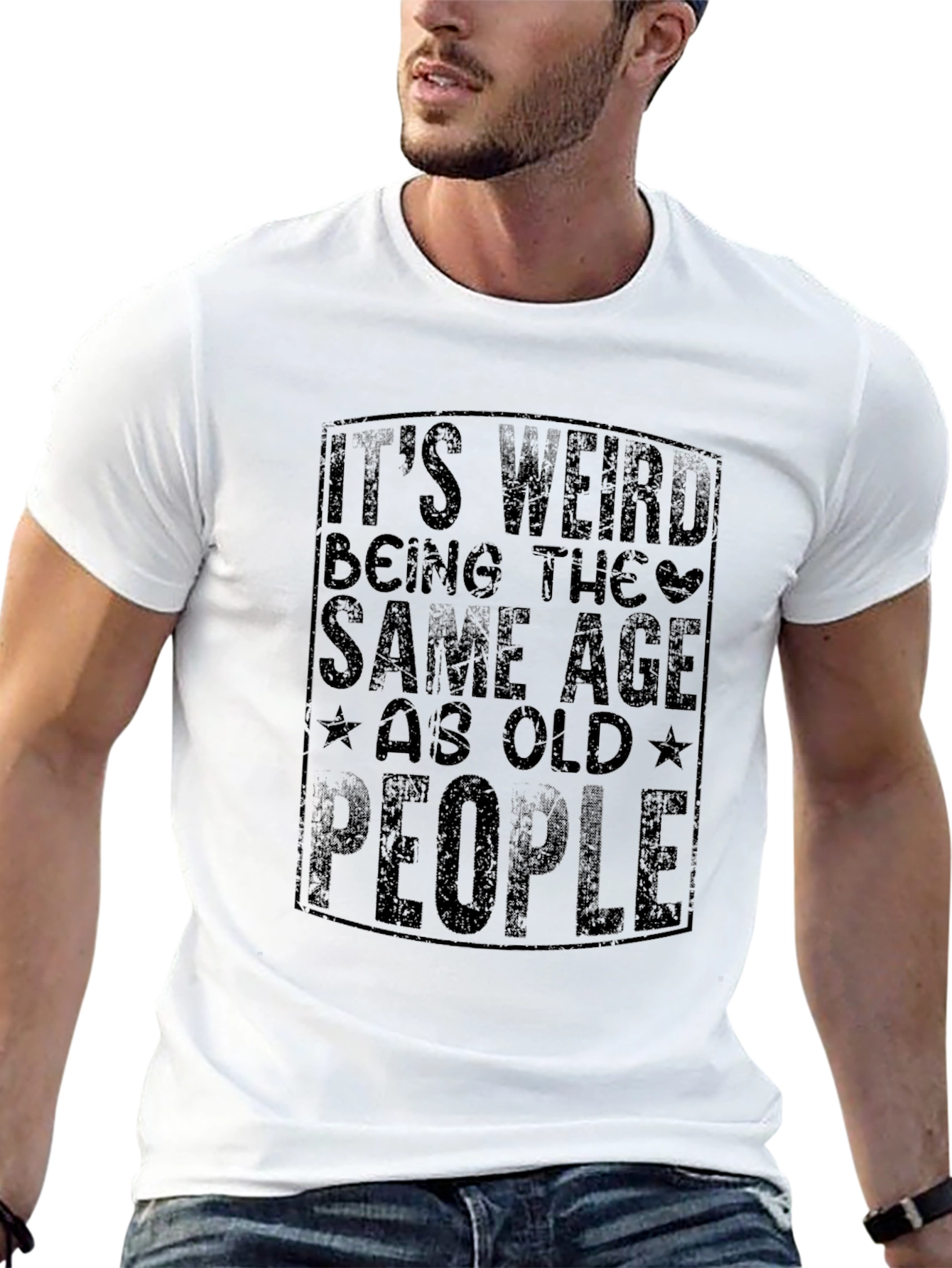 Black It's Weird Being The Same Age As Old People Black T-Shirt view 13