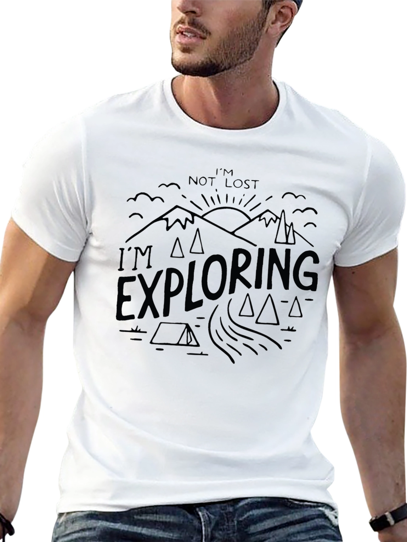 Black I'm Exploring Graphic T-Shirt - Adventure Awaits! view 13
