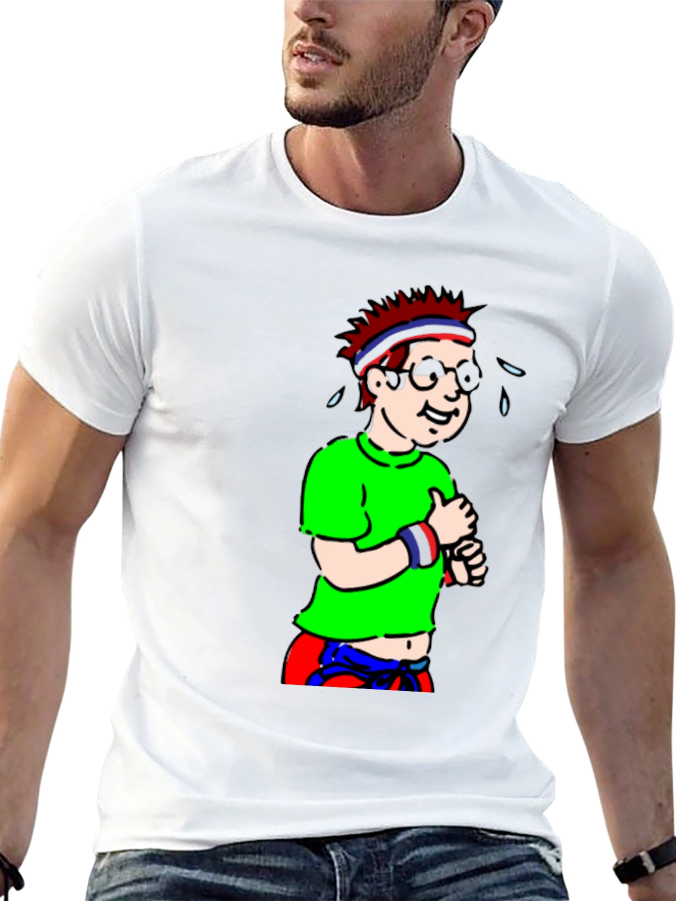 Black Cartoon Jogger Graphic Tee - Black view 13