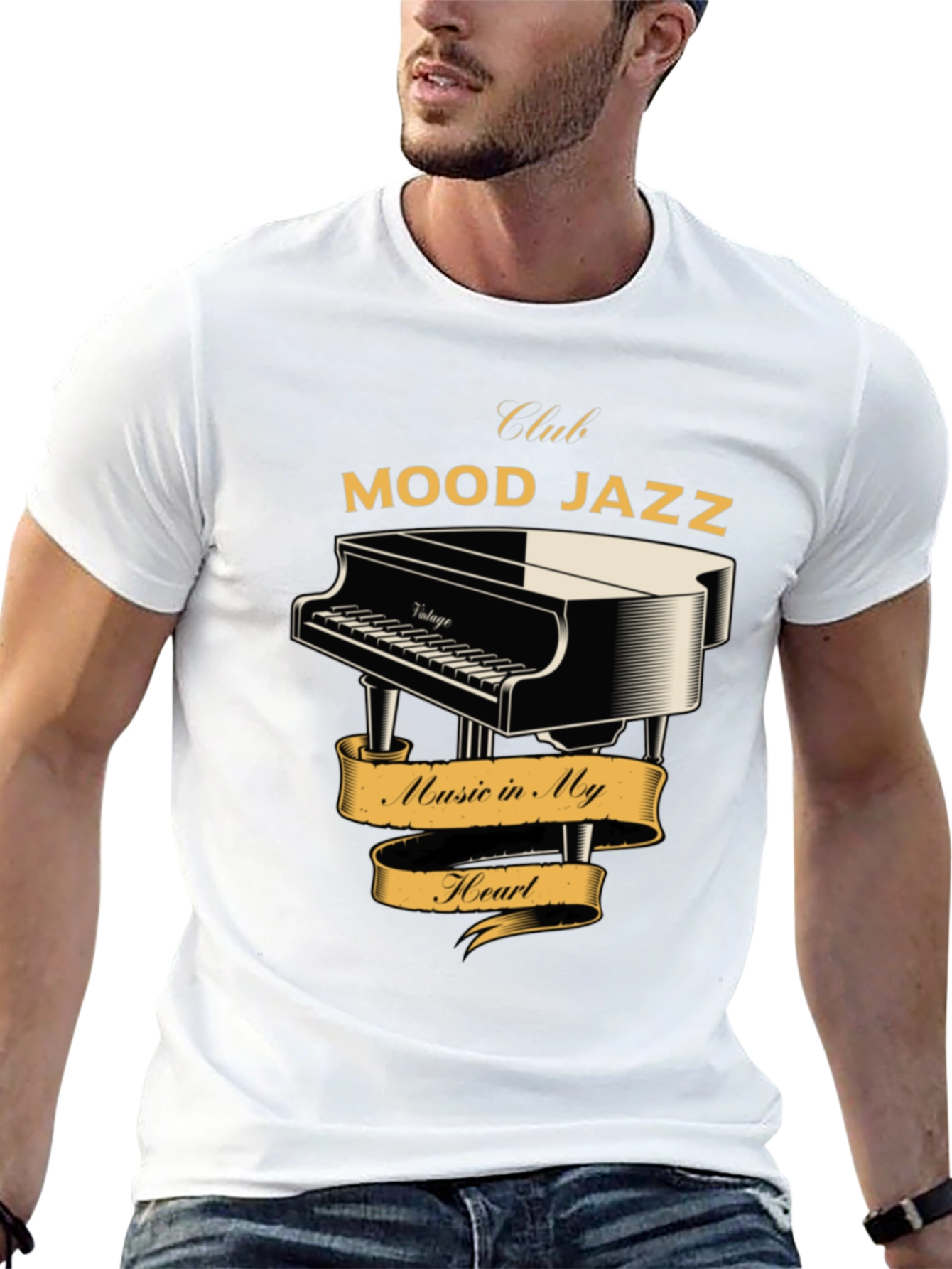 Black Mood Jazz Club T-Shirt - Piano Music Lover Tee view 13