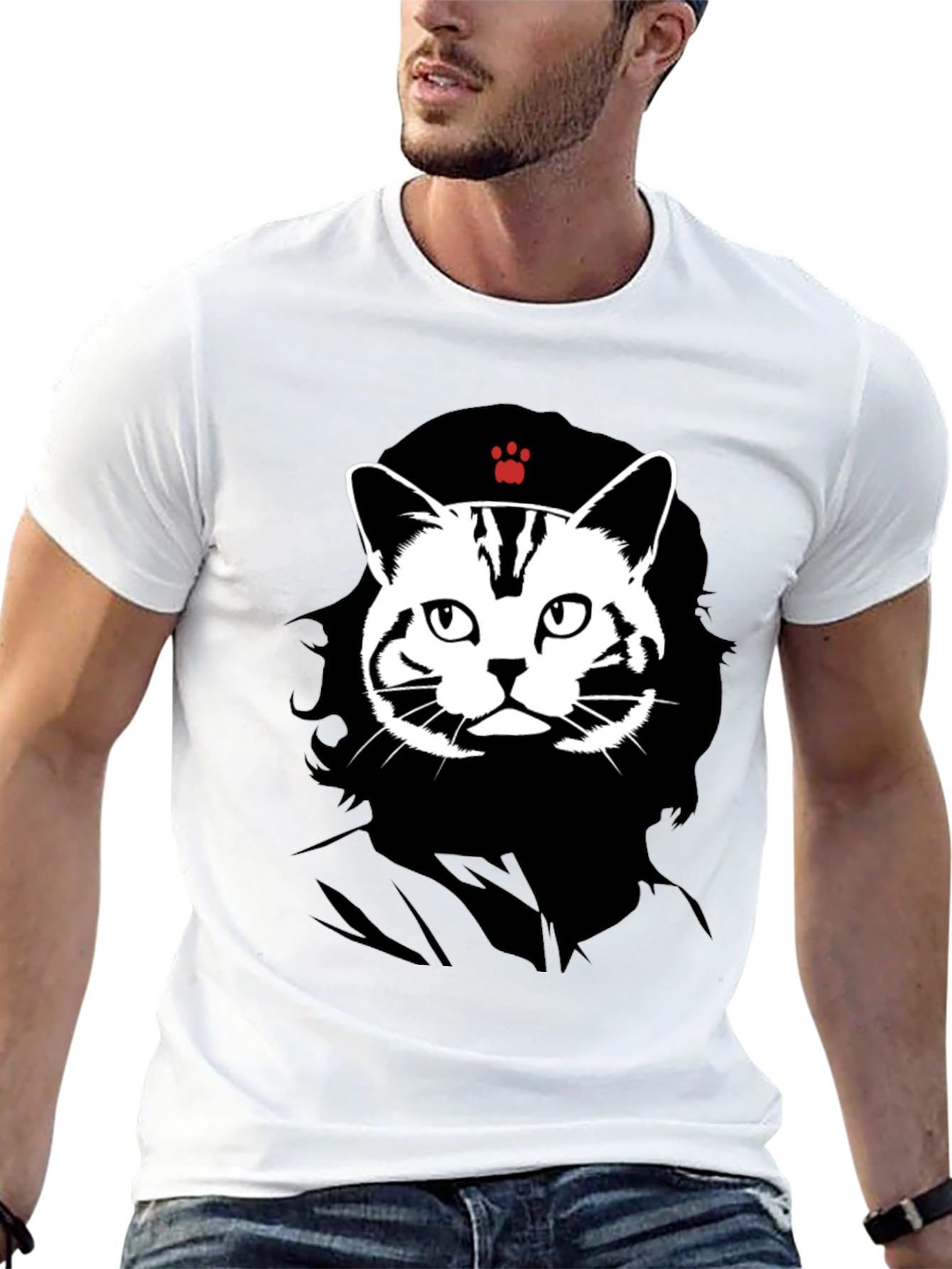 Black Cat Guevara Graphic T-Shirt view 13